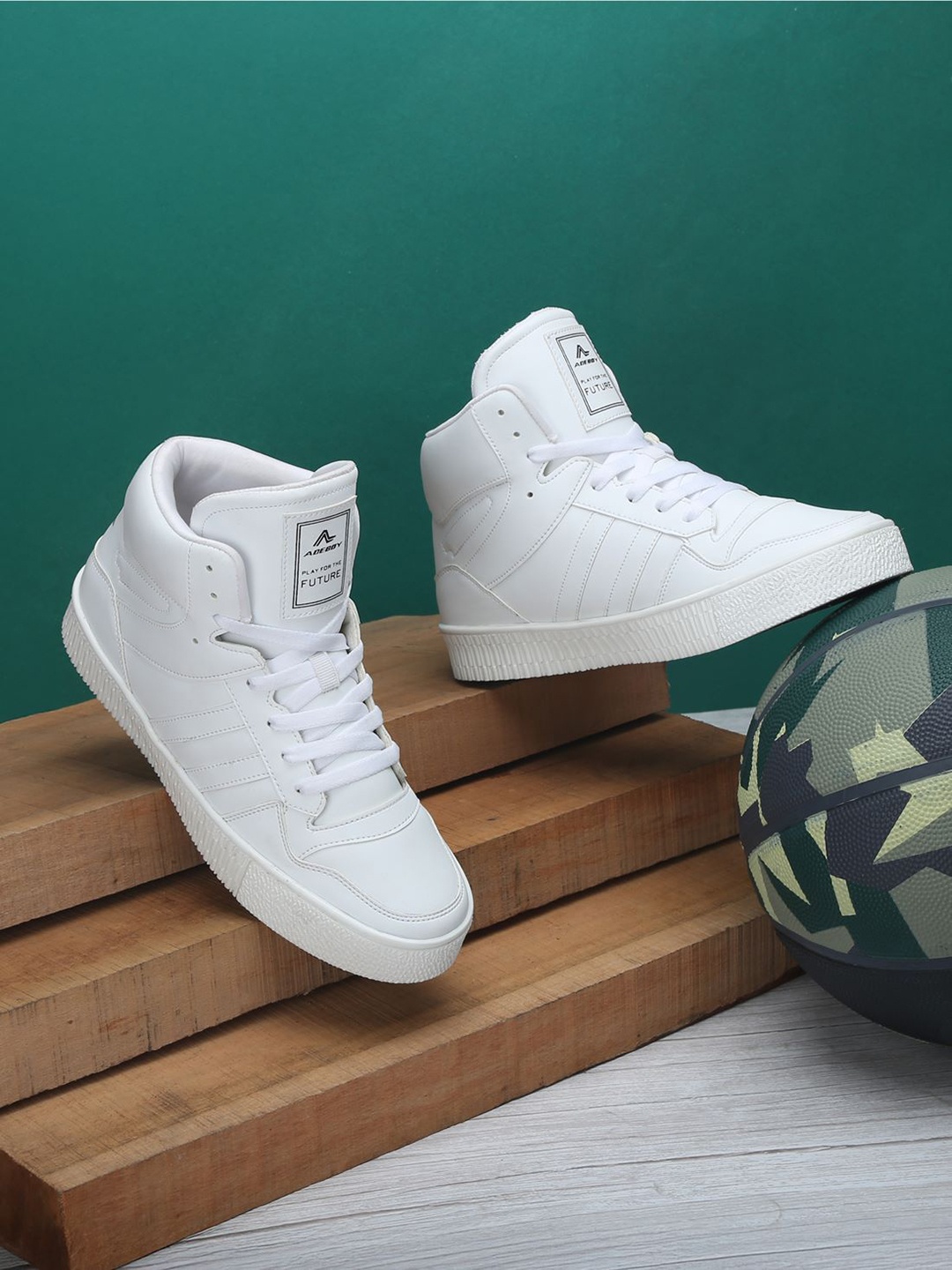 

adeboy Men PU Sneakers, White