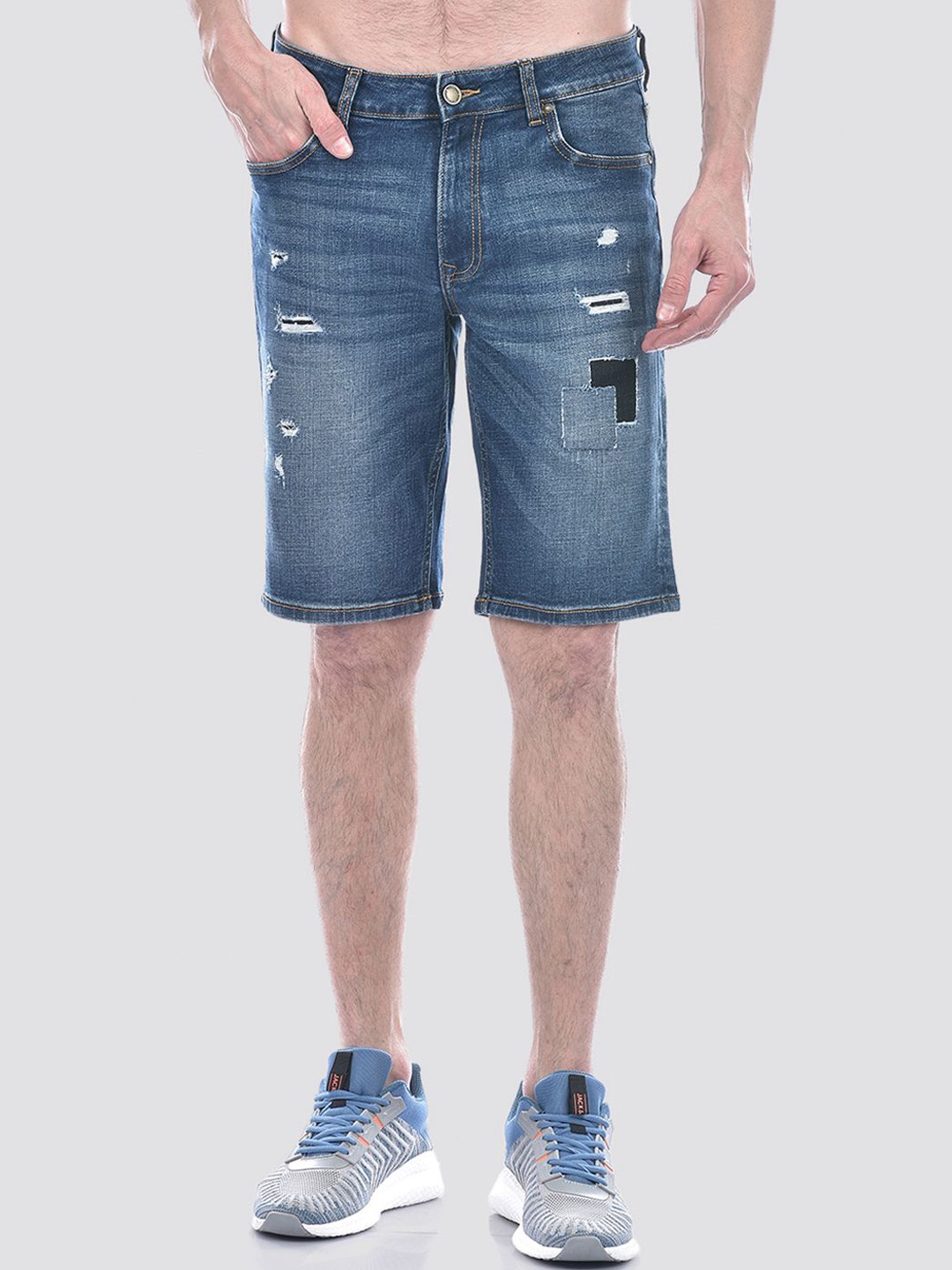 

Jack & Jones Men Cotton Mid-Rise Denim Shorts, Blue