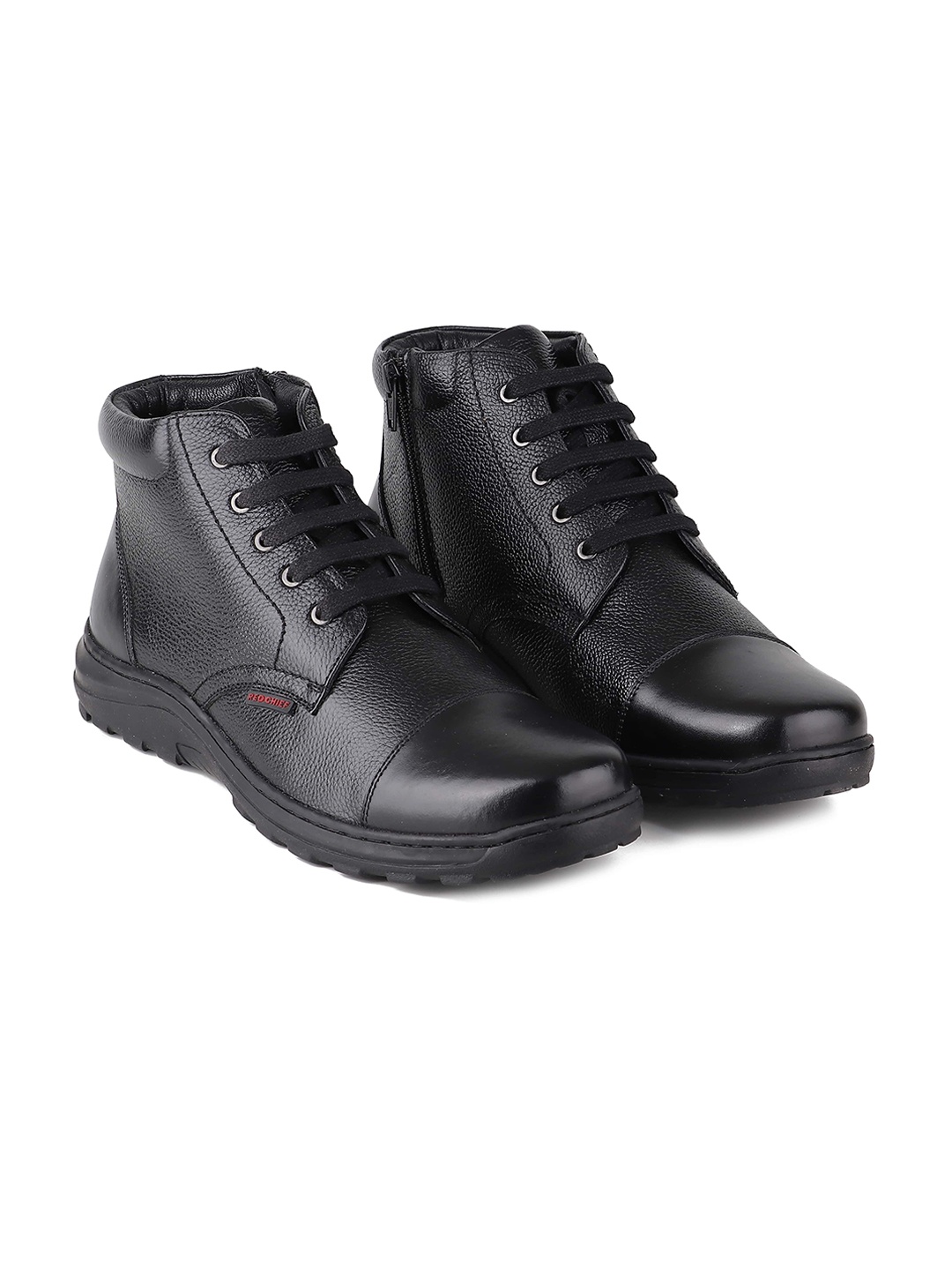 

Red Chief Men Textured Leather Boots, Black