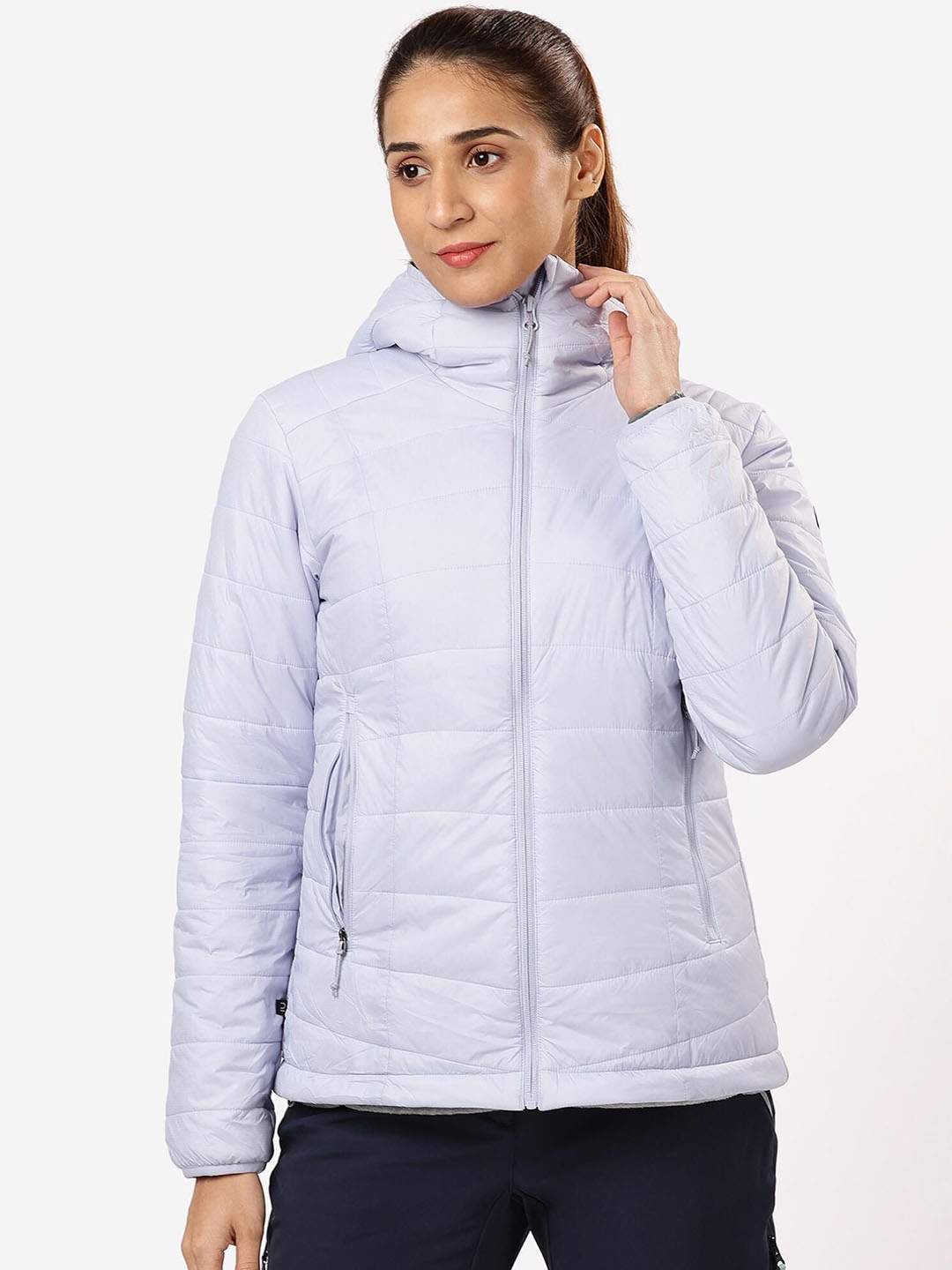 

FORCLAZ By Decathlon Women Hooded Solid Casual Lightweight Padded Jacket, Lavender