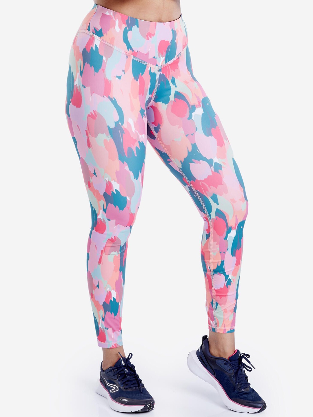 

Domyos By Decathlon Women Printed Ankle Length Tights, Pink