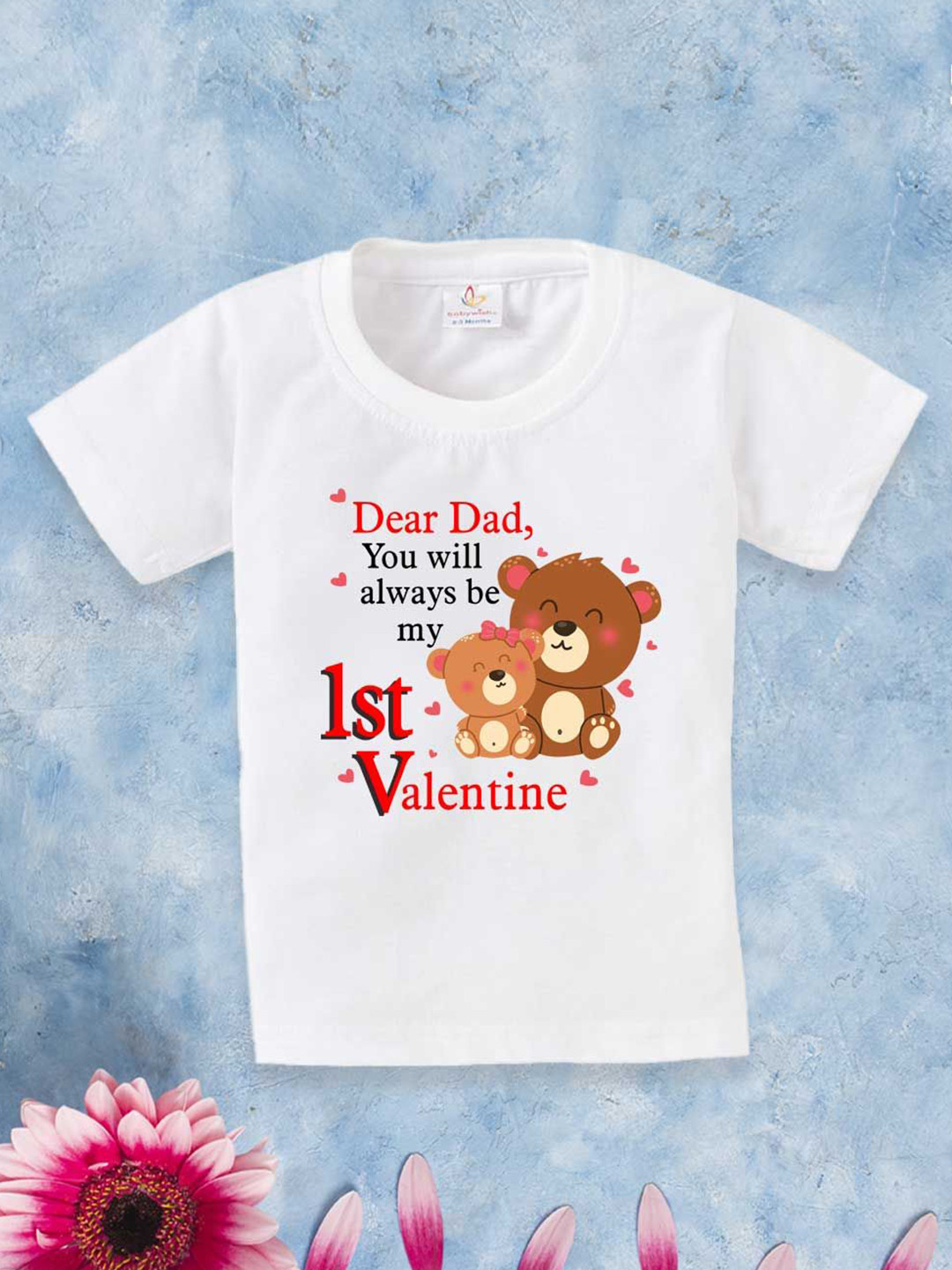 

Babywish Unisex Kids Typography Printed Round Neck Cotton T-shirt, White