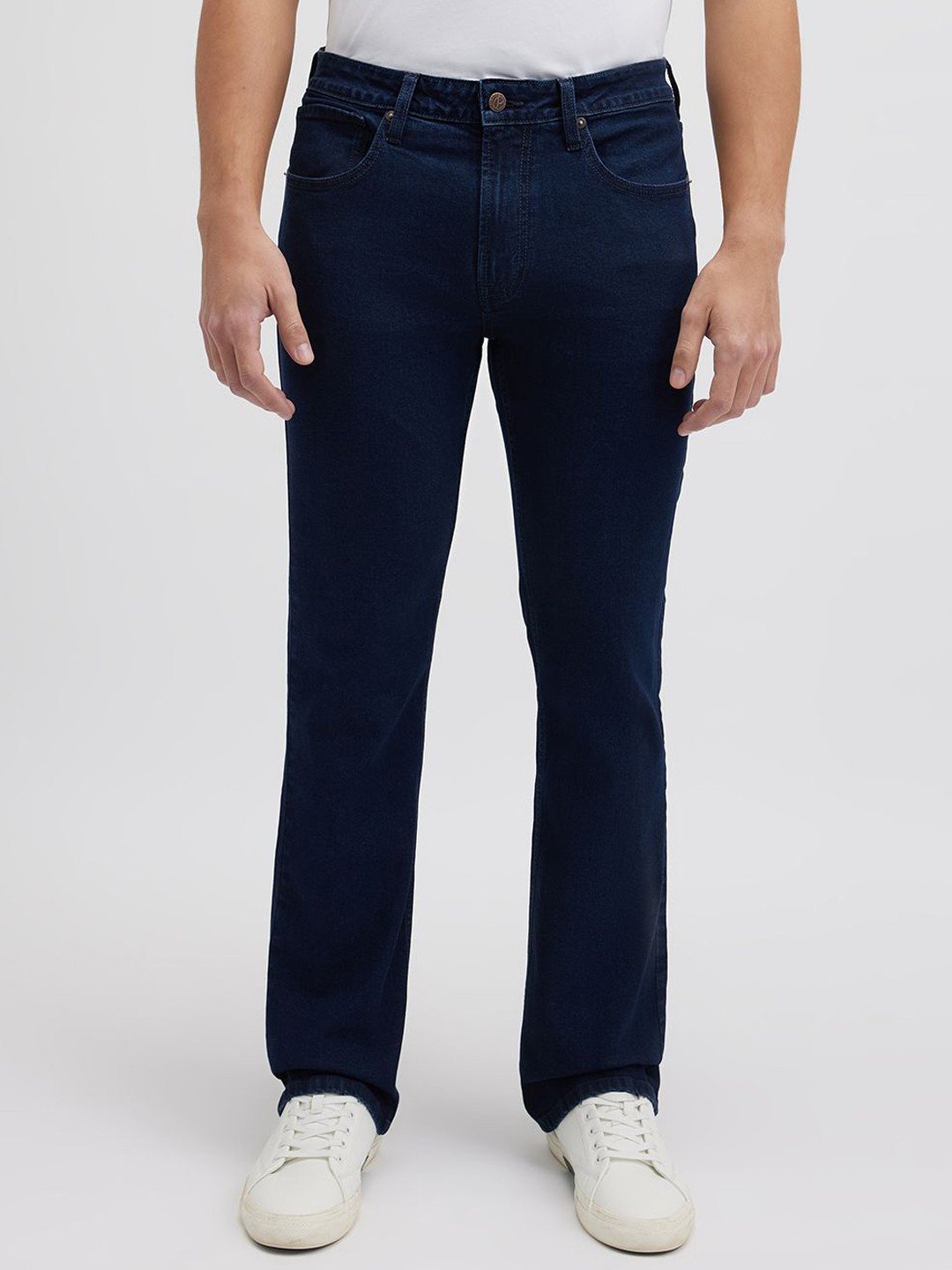 

Pepe Jeans Men Mid Rise Bootcut Stretchable Jeans, Navy blue