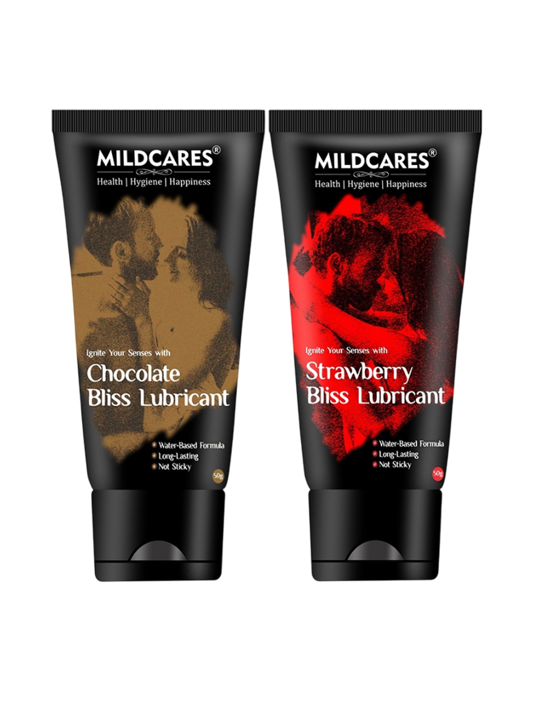 

MILDCARES Set Of 2 Chocolate & Strawberry Bliss Lubricant With Aloevera - 50 ml Each, Black