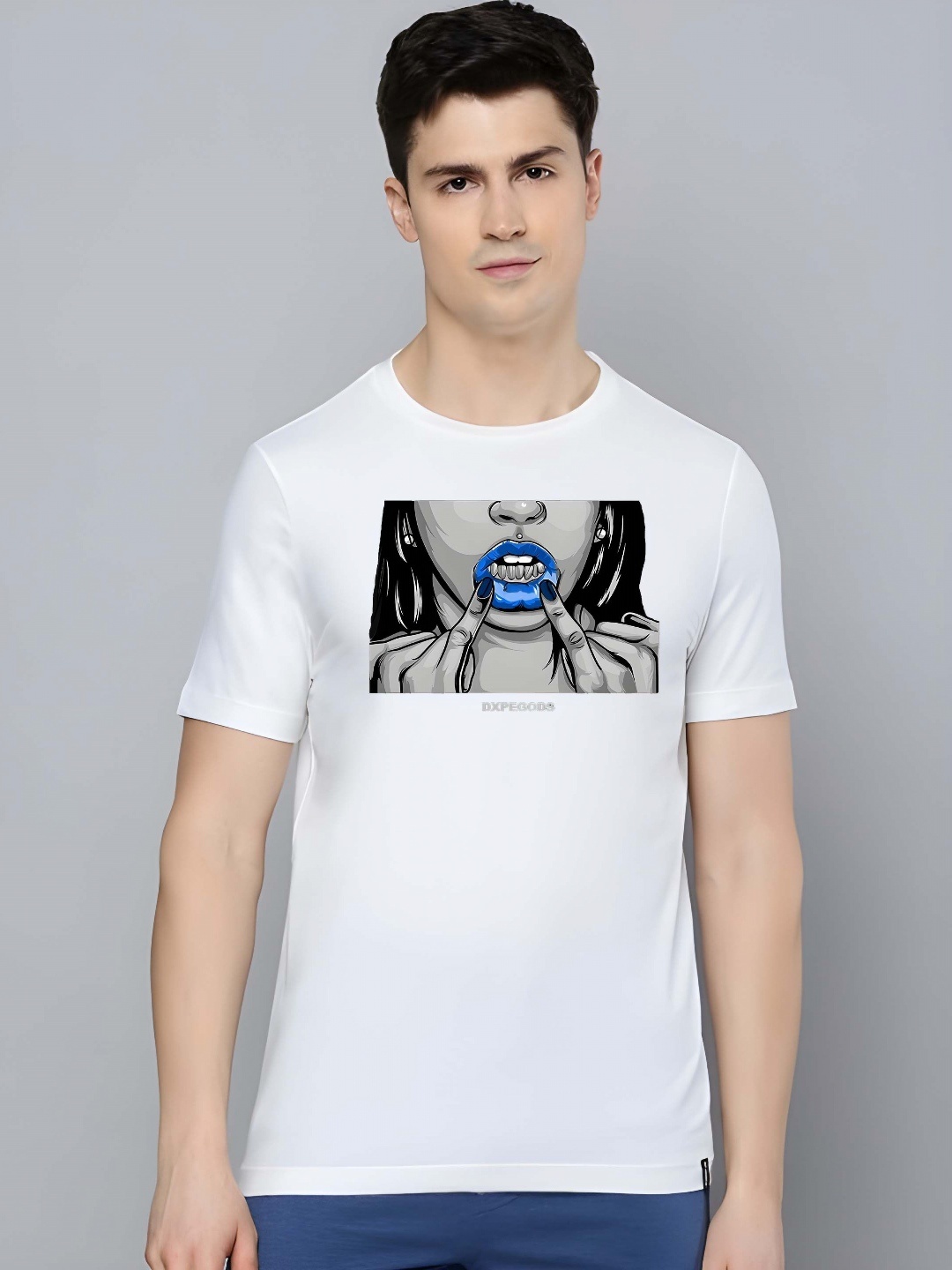

KAIDO Men Graphic Printed Pure Cotton T-shirt, White