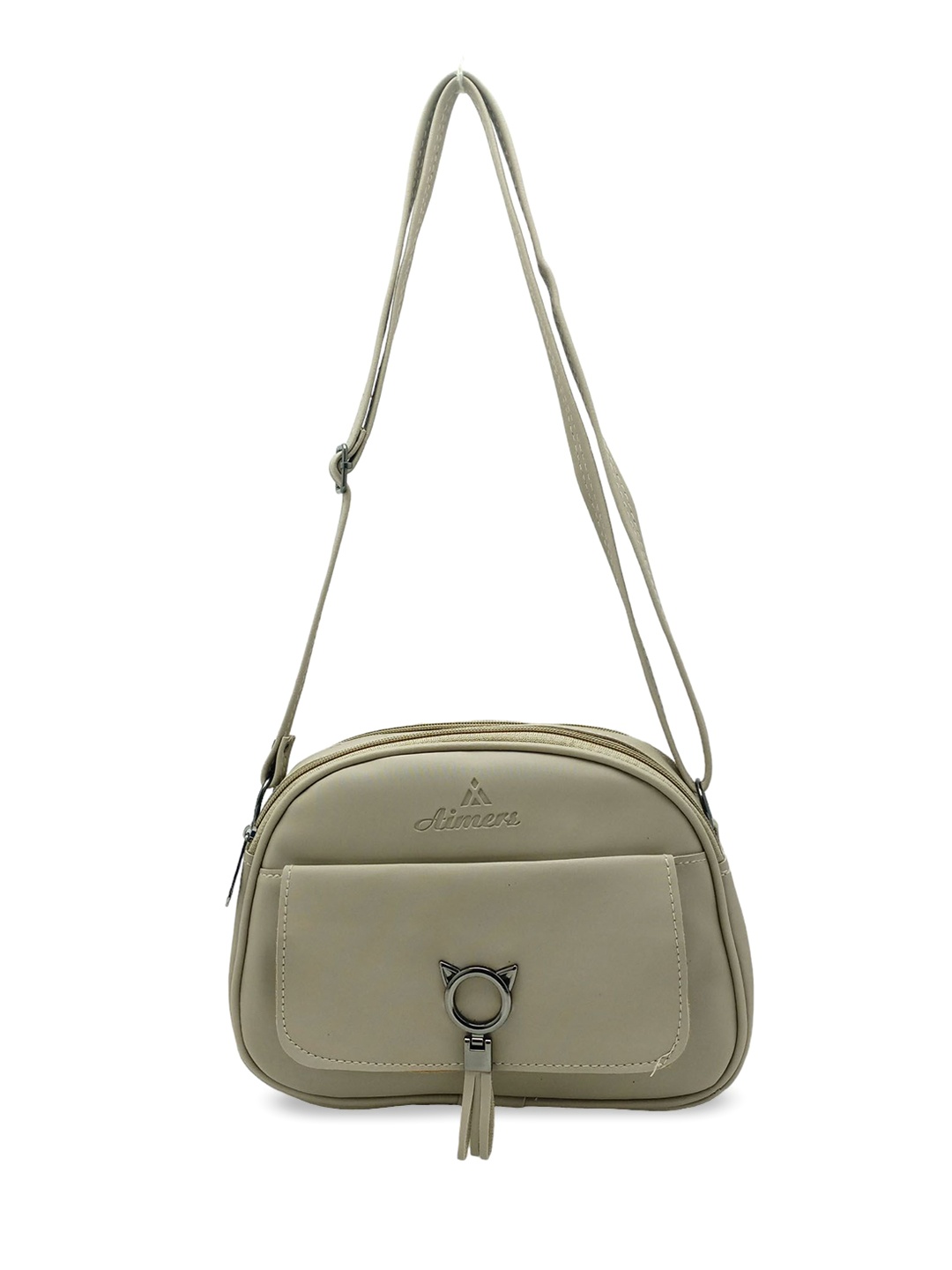 

Esmoda PU Solid Structured Sling Bag, Green