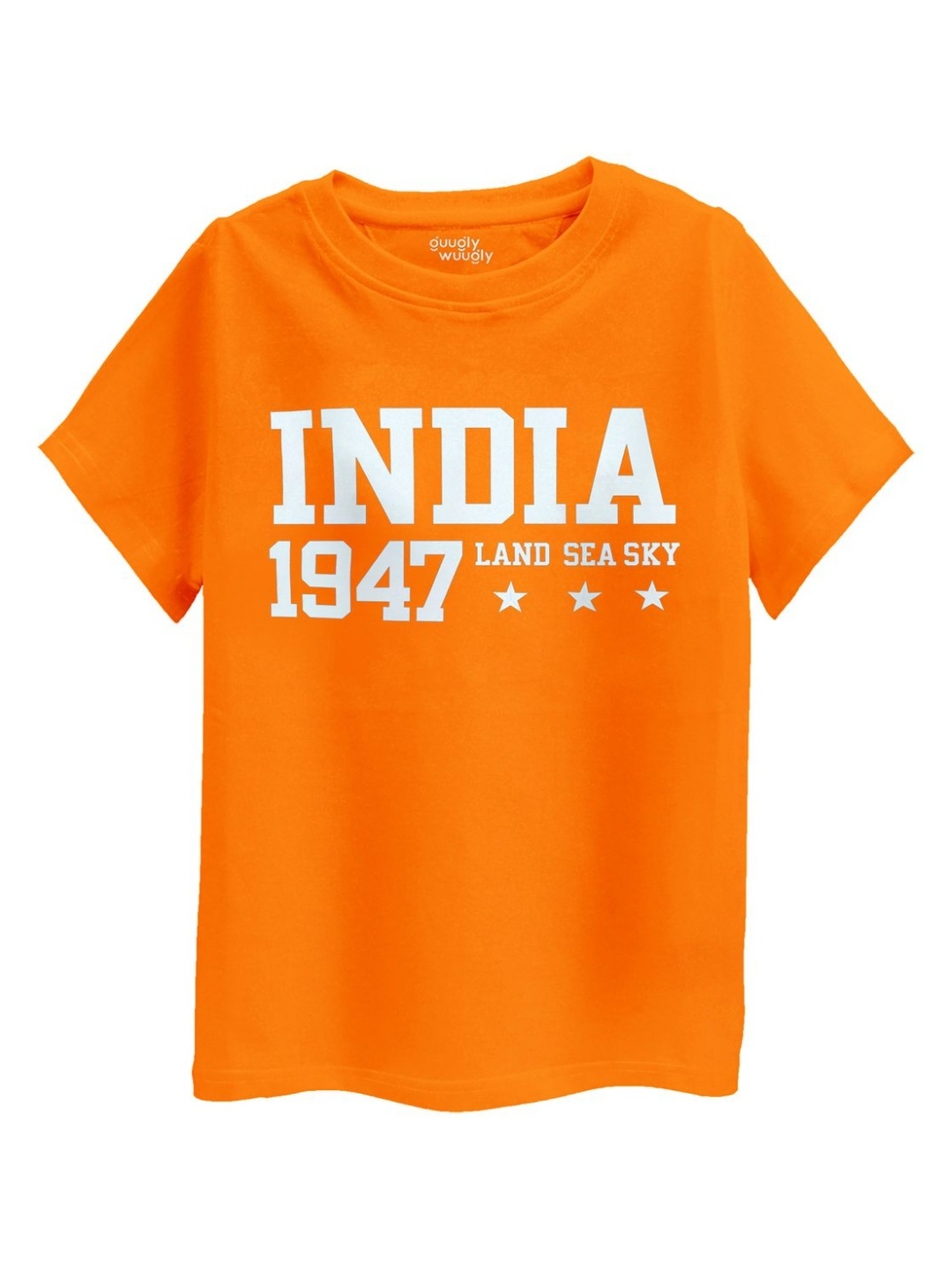 

Guugly Wuugly Girls Typography Printed Round Neck Cotton T-shirt, Orange