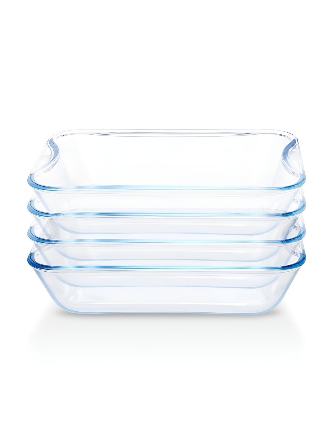 

BOROSIL Transparent 4 Pieces Borosilicate Glass Rectangle Baking Dish 1.5L Each