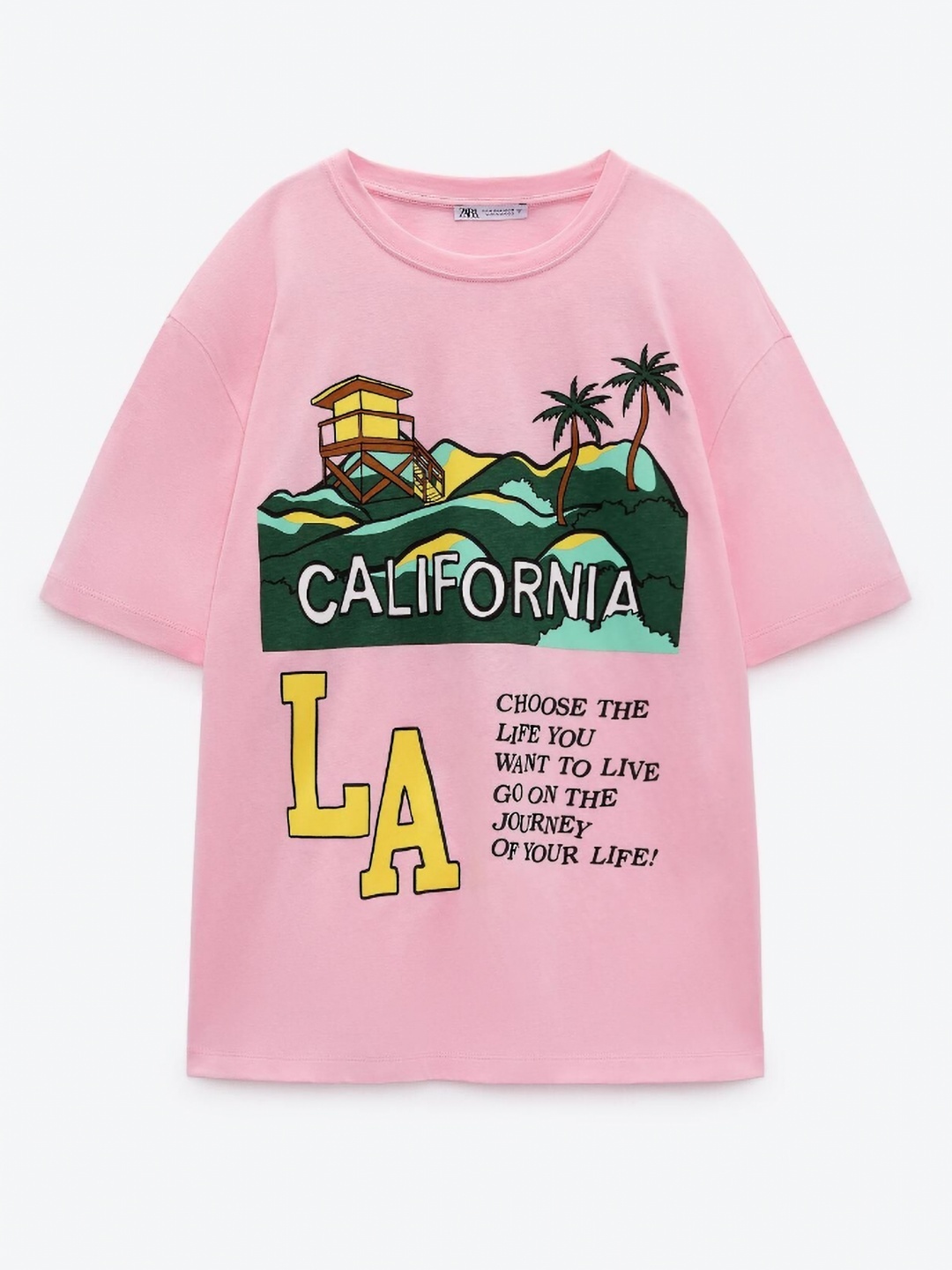 

ZARA Women Typography Printed Applique T-shirt, Pink