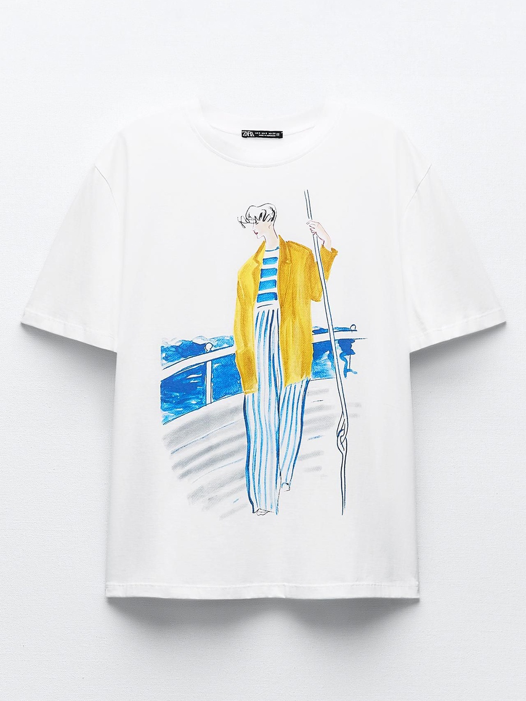 

ZARA Women Printed Applique T-shirt, Purple