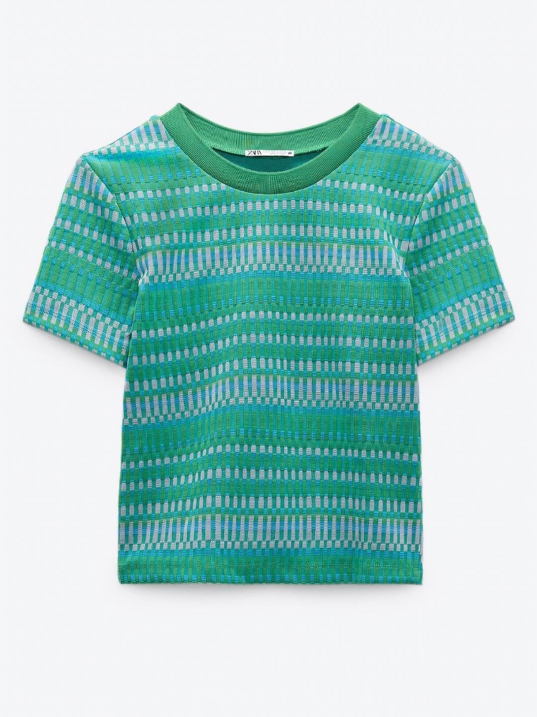 

ZARA Women Printed Pockets T-shirt, Green