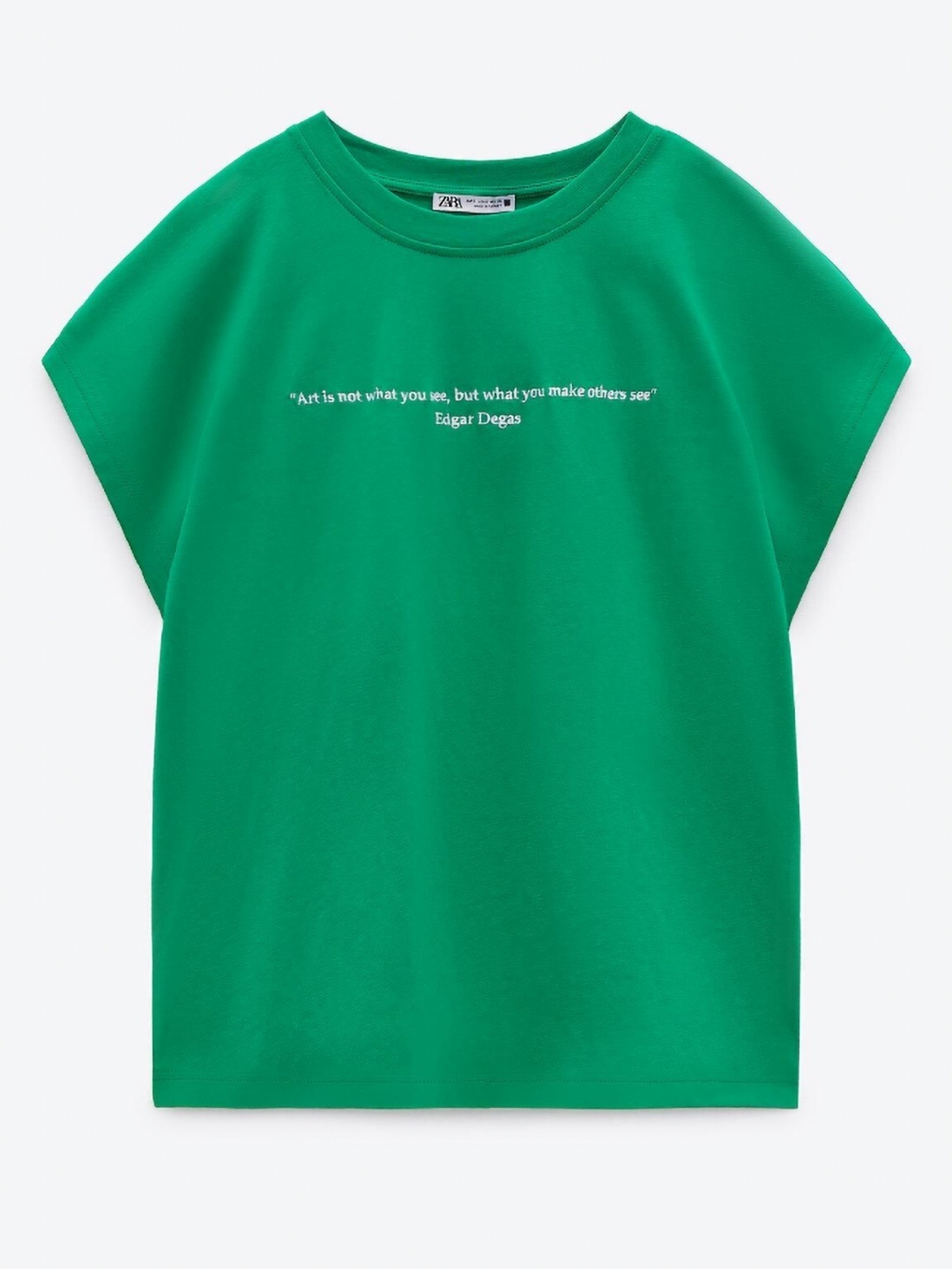 

ZARA Women Typography T-shirt, Green