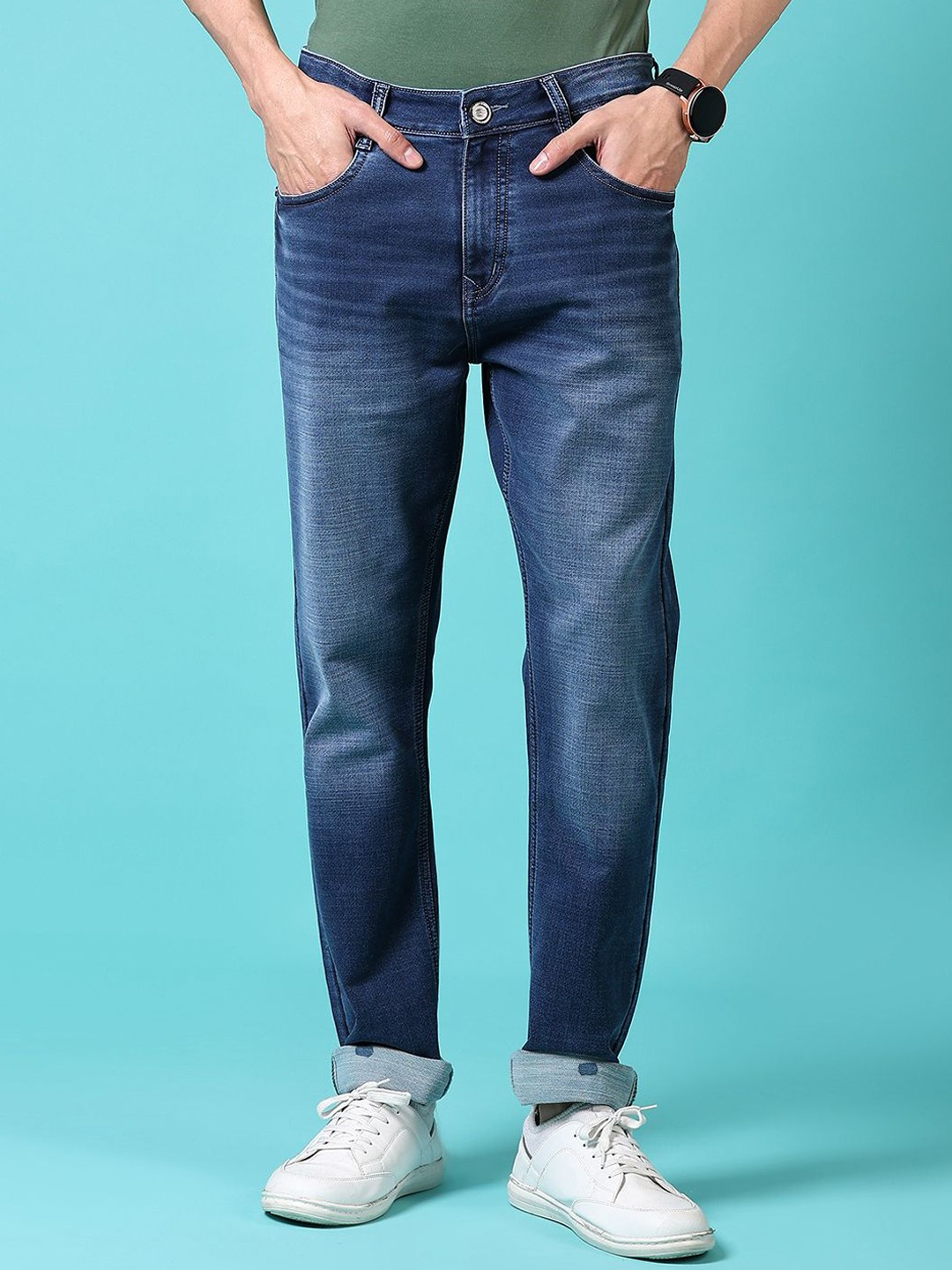 

V-Mart Men Mid-Rise Light Fade Cotton Jeans, Blue