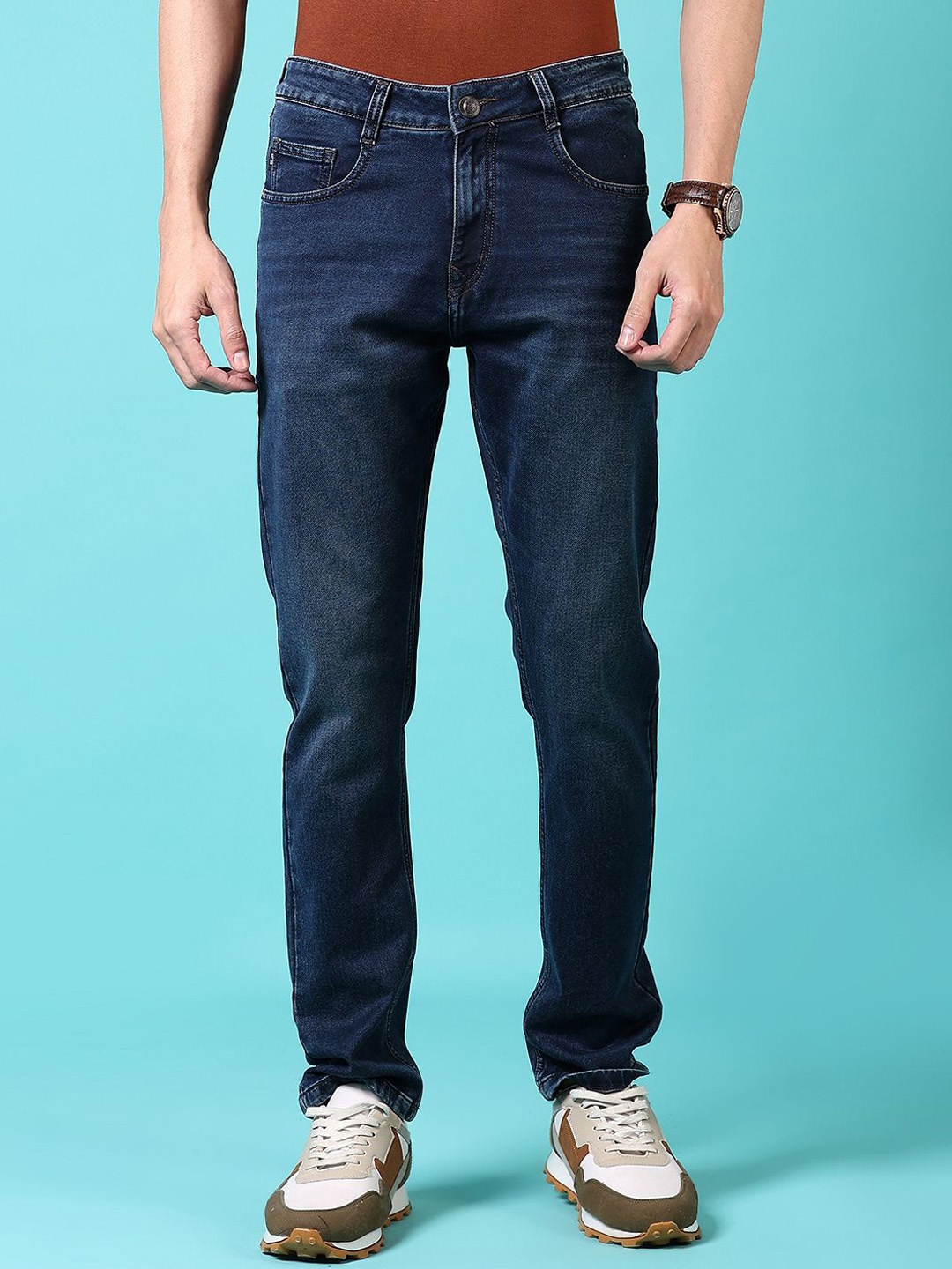 

V-Mart Men Denim Mid-Rise Light Fade Jeans, Blue
