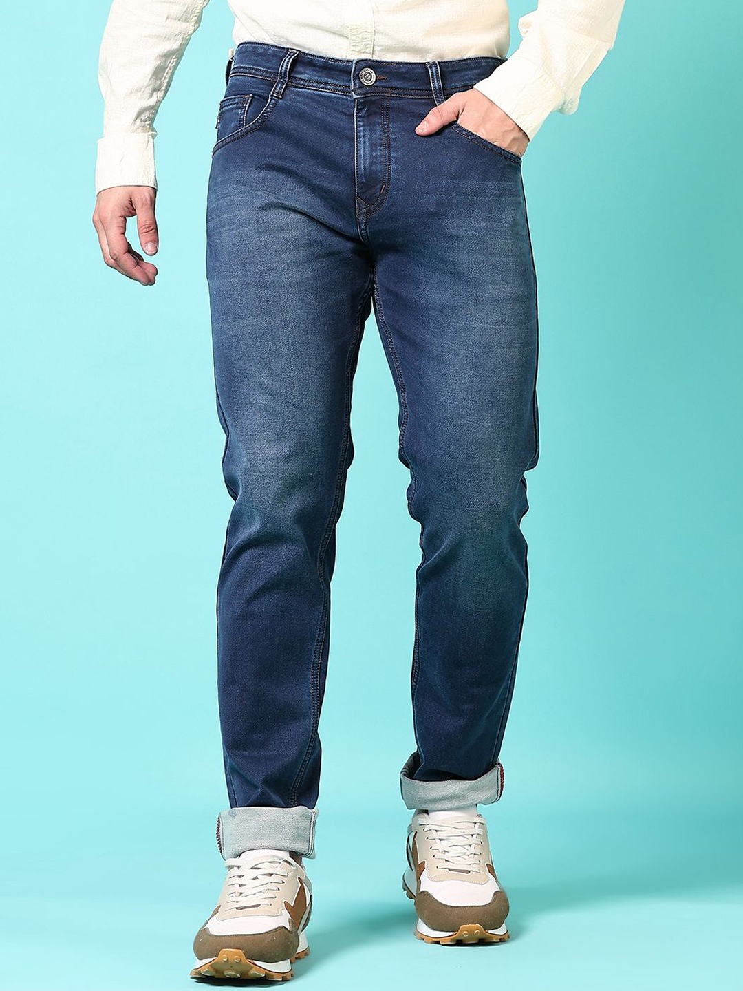 

V-Mart Men Mid-Rise Regular Fit Cotton Jeans, Blue