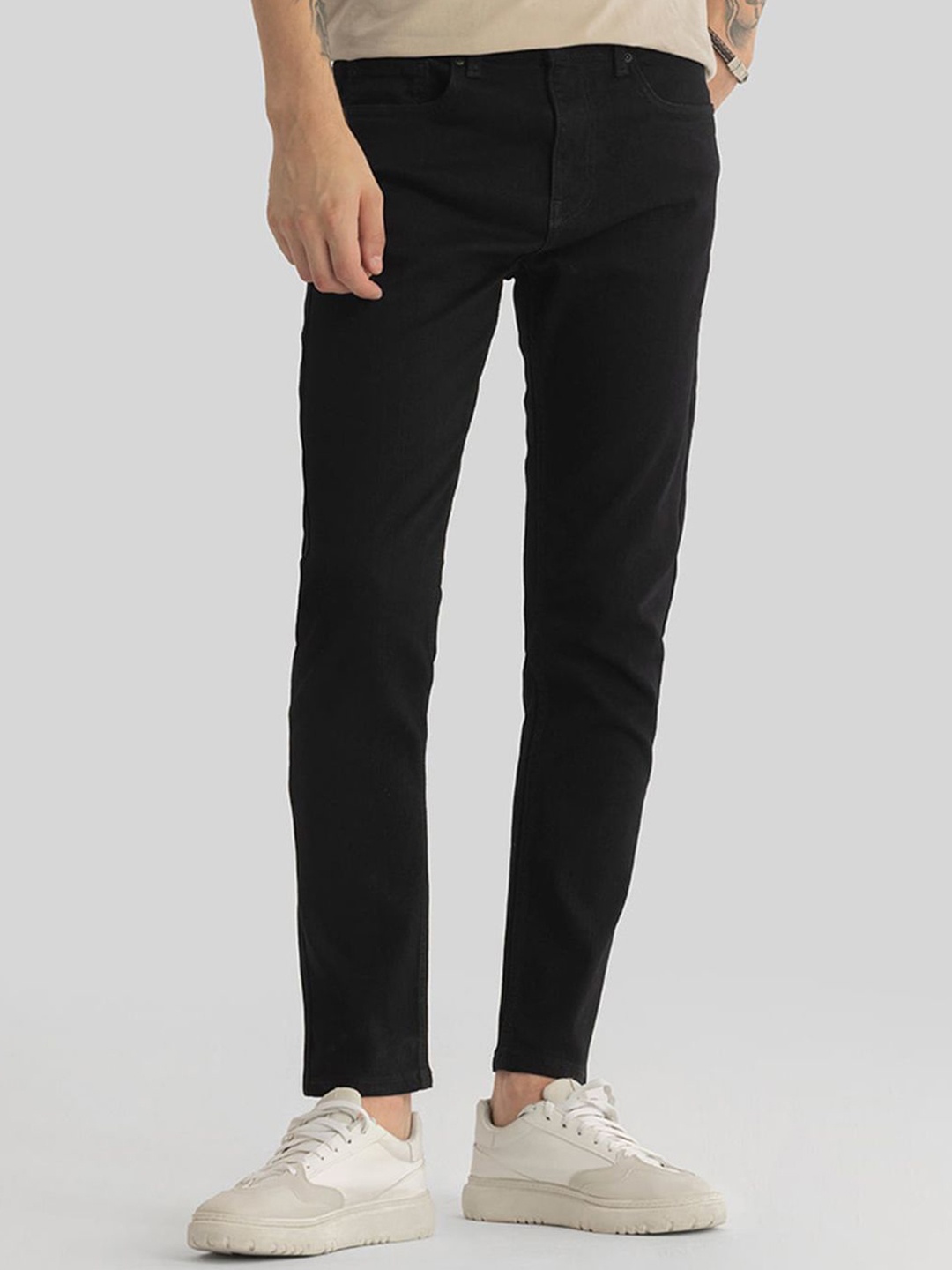 

ComfyStyle Men Straight Fit Stretchable Jeans, Black
