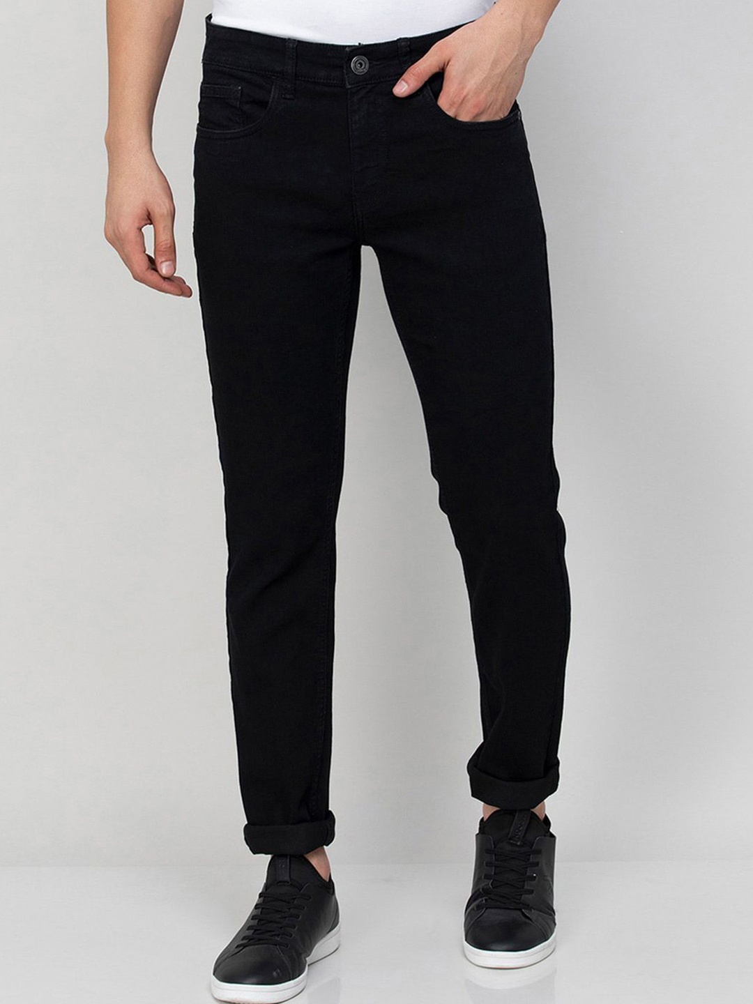 

ComfyStyle Men Mid-Rise Stretchable Jeans, Black