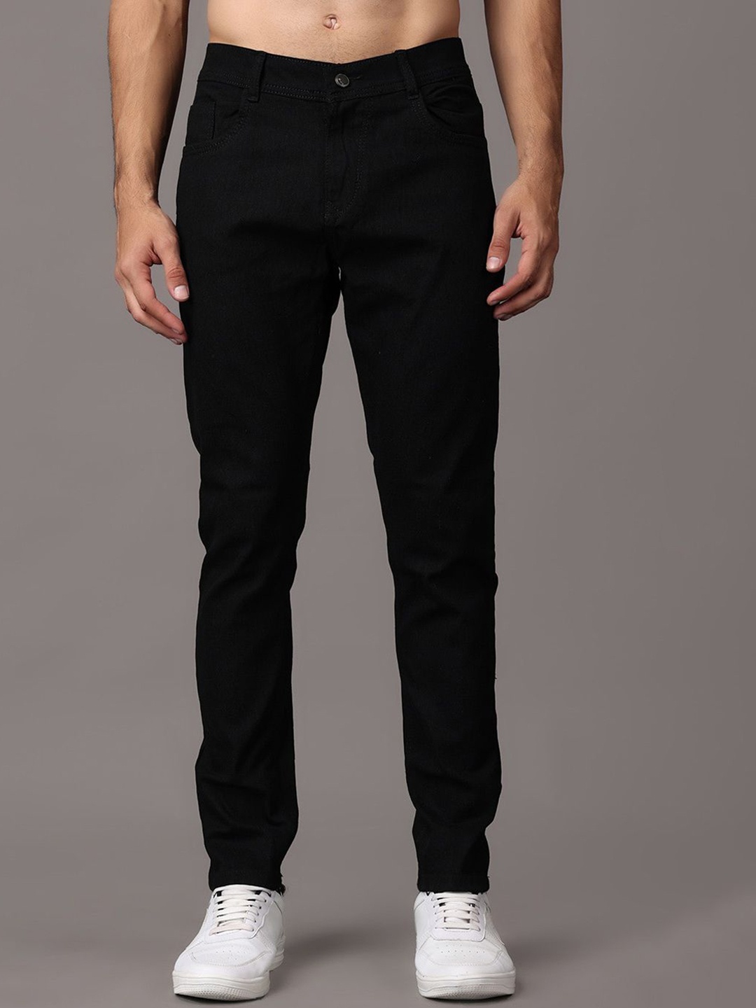 

ComfyStyle Men Regular Fit Mid-Rise Stretchable Jeans, Black