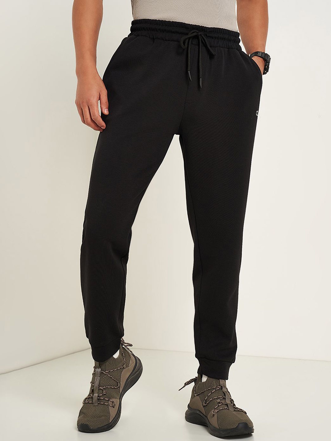 

Ajile by Pantaloons Men Mid Rise Joggers, Black
