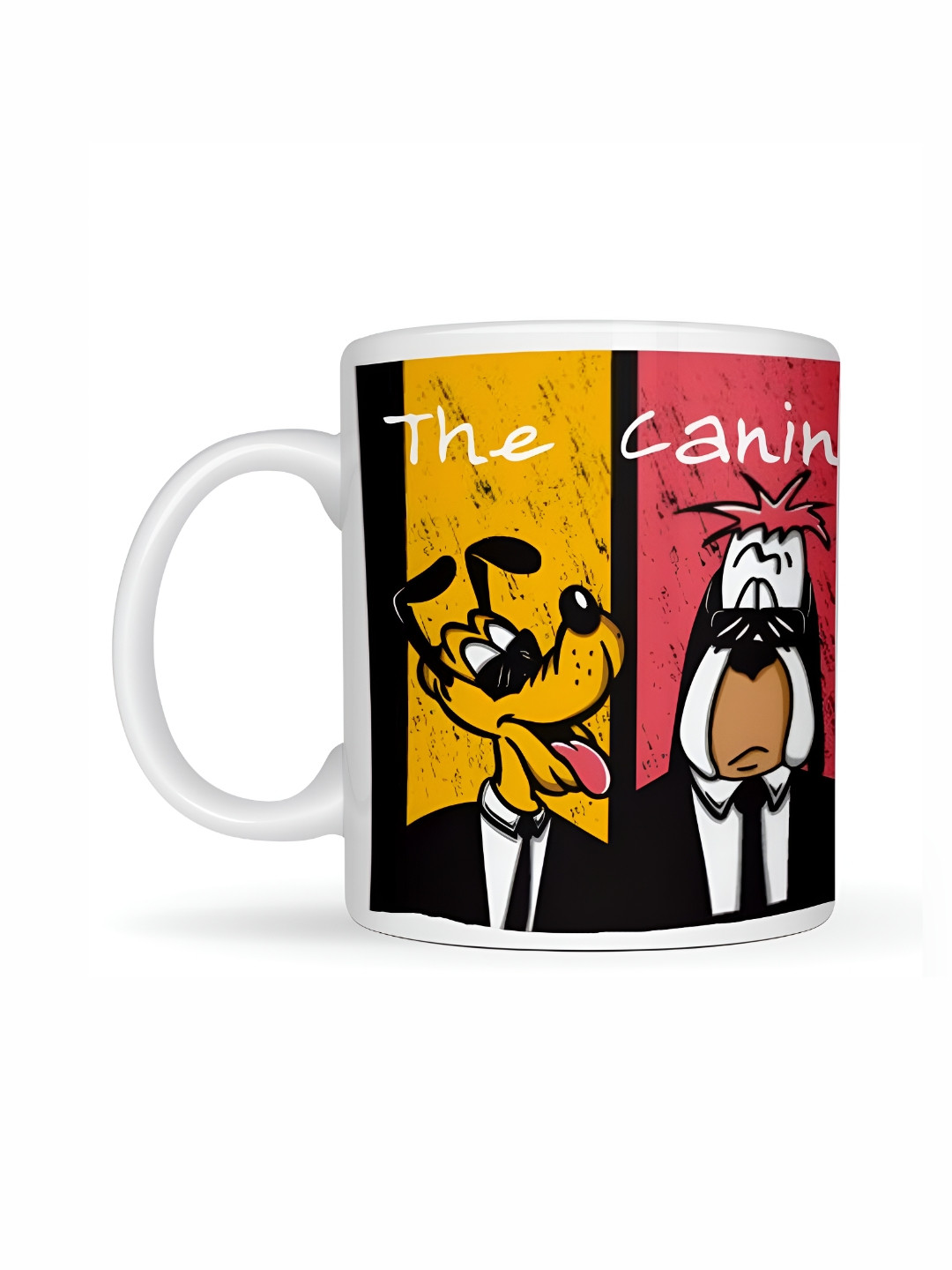 

JAVA IMPRESSIONS White & Yellow Printed Ceramic Glossy Mugs Set of Cups and Mugs