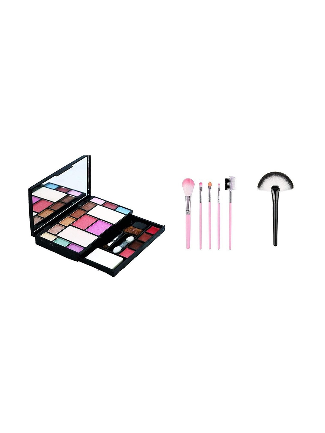 

Lenon Set of 7 Makeup Kit -300 g With Brush Set & Fan Brush, Pink