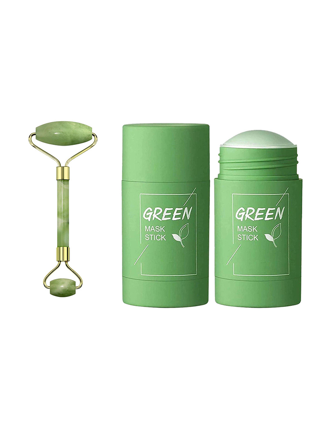 

Lenon Set Of 2 Green Mask Stick & Face Roller