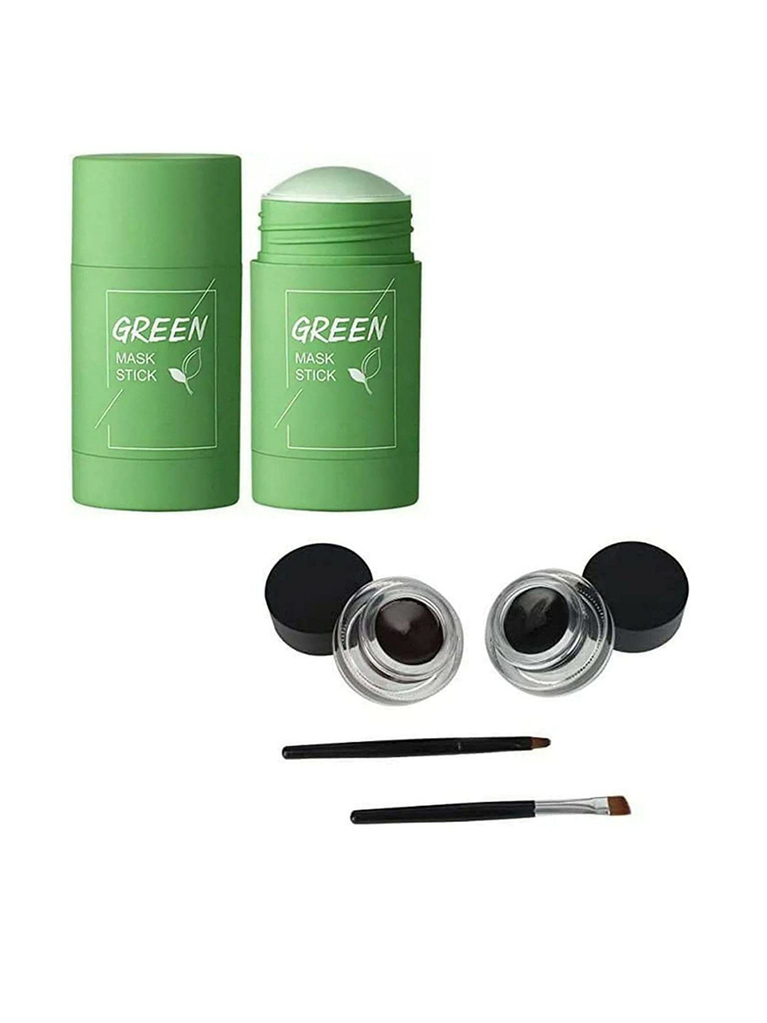 

Lenon Set Of 2 Long-Lasting Green Mask Stick With Gel Eyeliner - Black & Brown