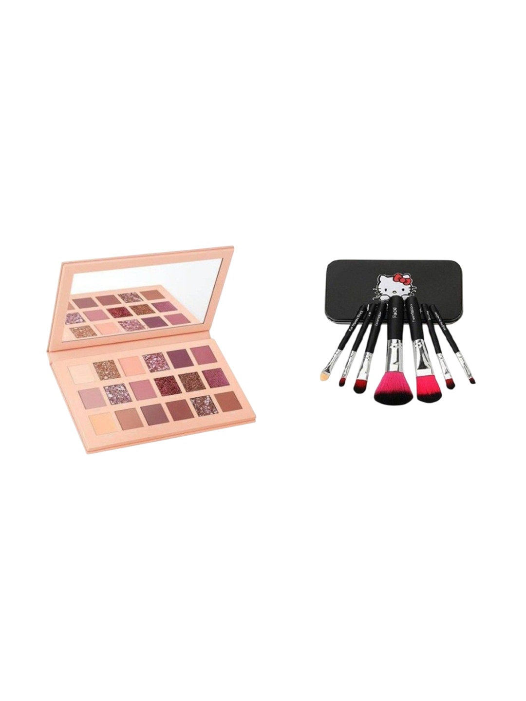 

Lenon Set Of 8 Eyeshadow Palette With make Up Brushes, Beige