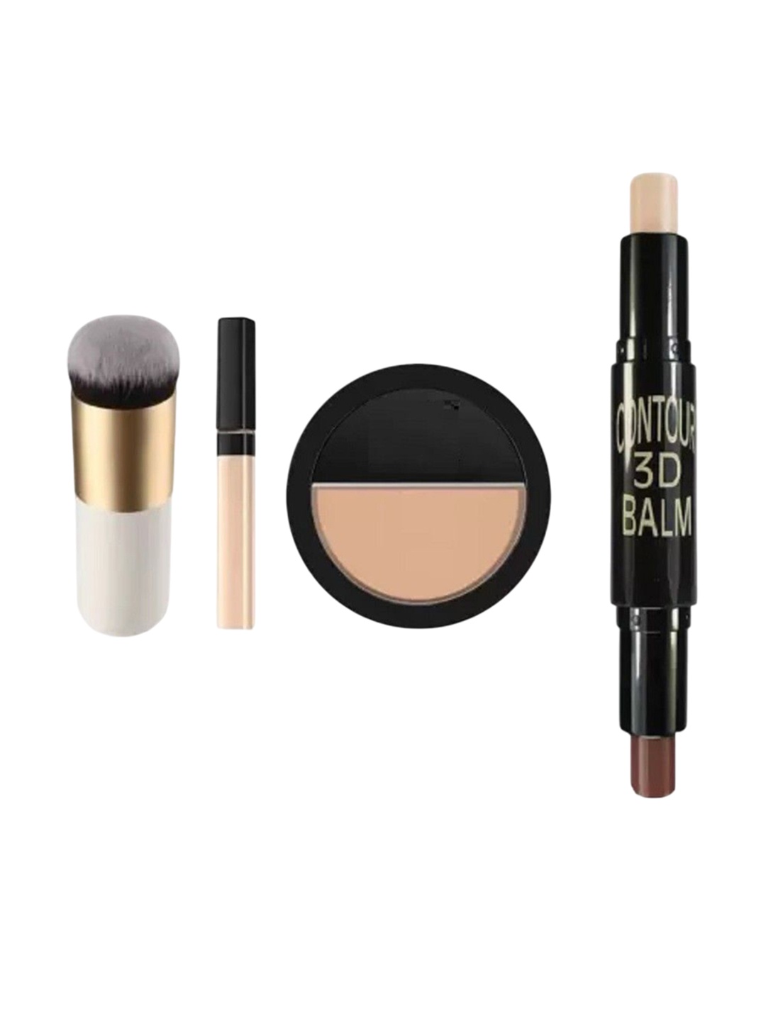 

Lenon Set Of 4 Contour Stick With Concealer, Foundation Brush & Compact, Beige