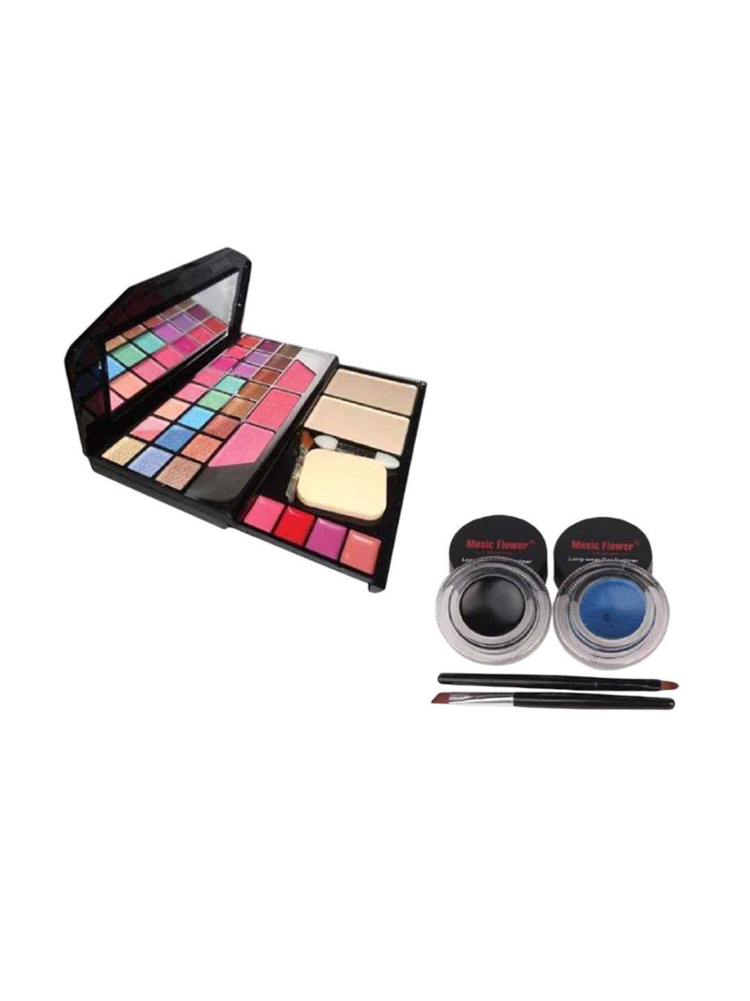 

Lenon Set Of 3 Makeup Kit With Gel Eyeliner & Brush, Black