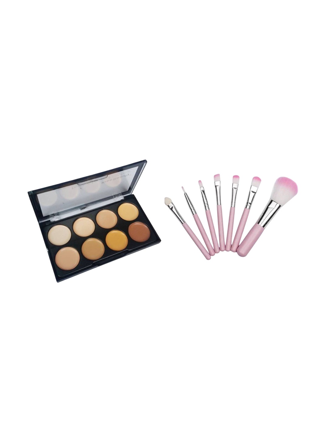 

Lenon Set Of 7 Contour Palette With Makeup Brushes, Beige