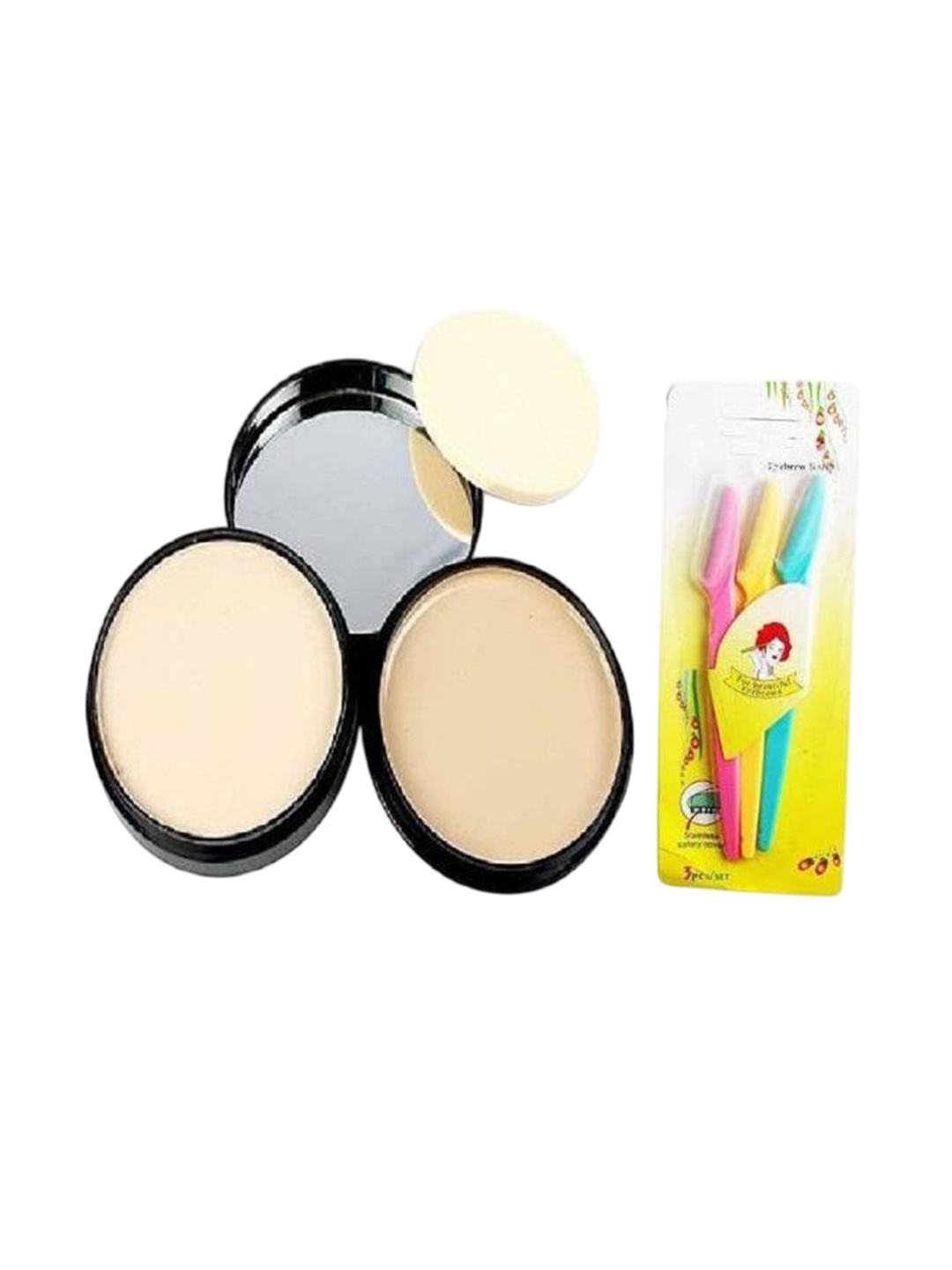 

Lenon Set of 4 Compact Powder & Razors Combo, Beige