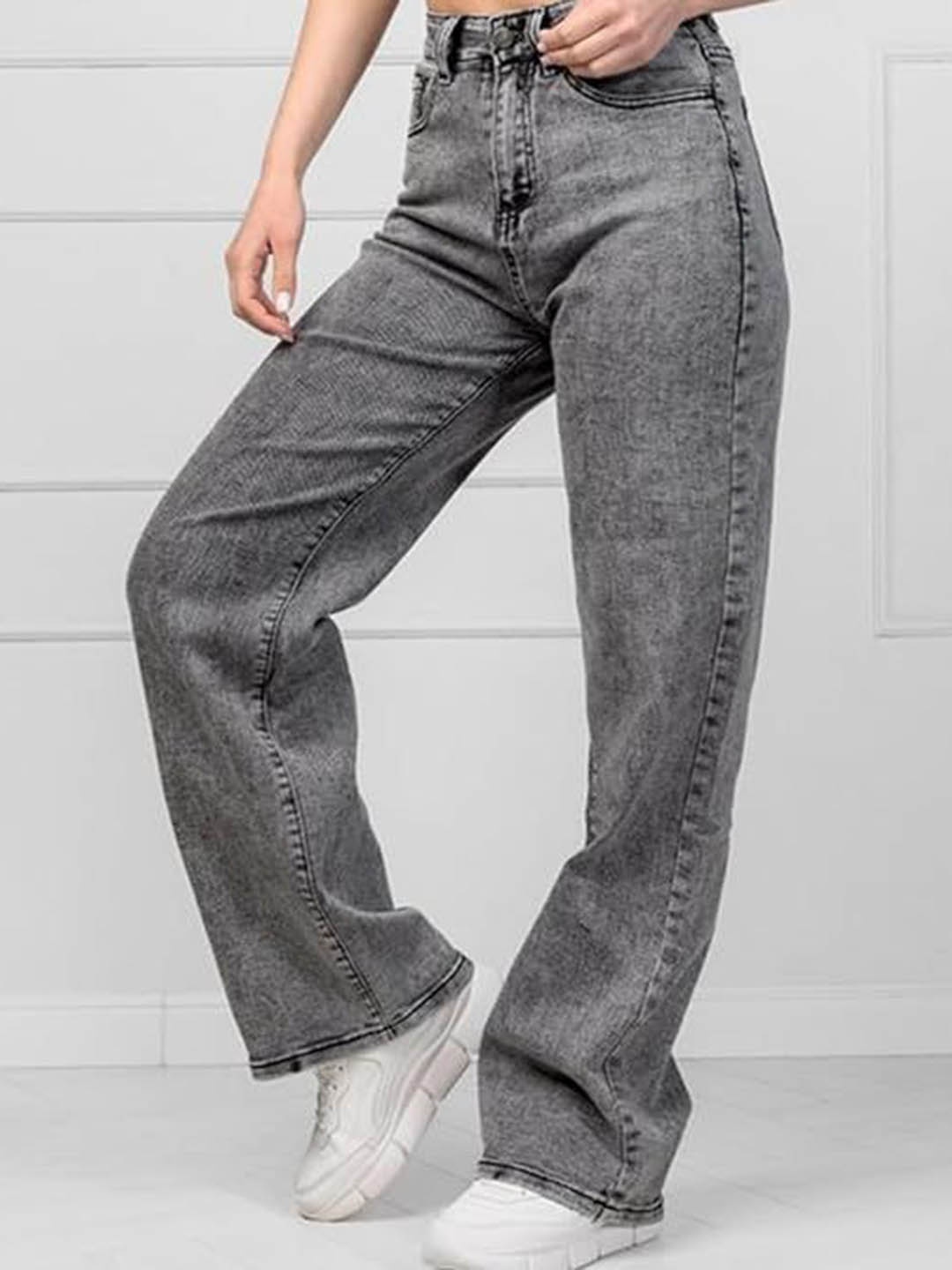 

SMVDENTERPRISES Women High-Rise Stretchable Jeans, Grey