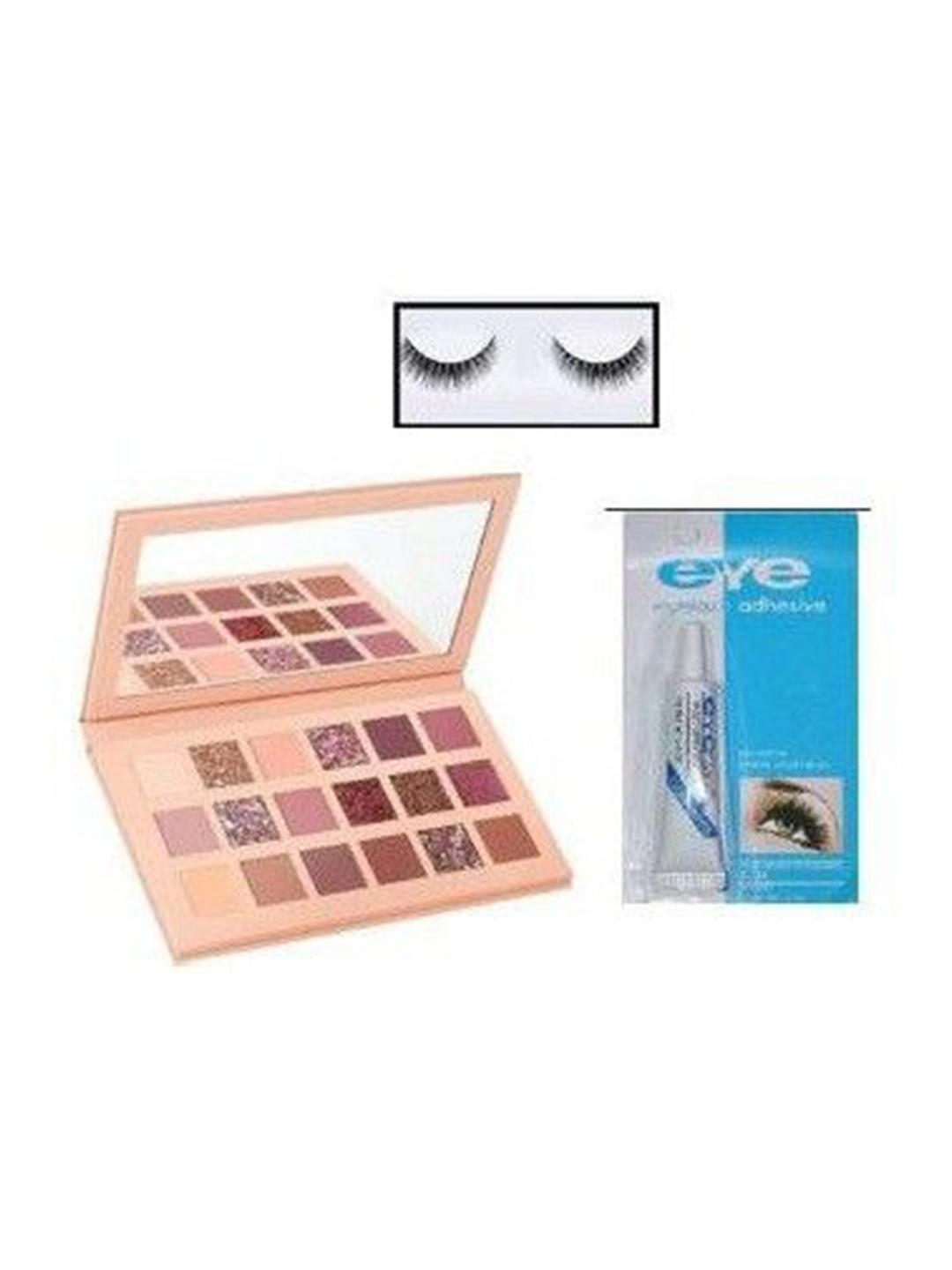 

Lenon Set Of 3 False Eyelashes With Glue & 18 Color Eyeshadow Palette - 20 g - Nude