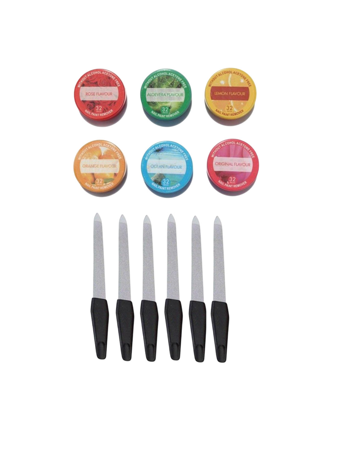 

Lenon Set Of 12 Nail Polish Remover- 32 Wipes Each & Nail Filers, Red