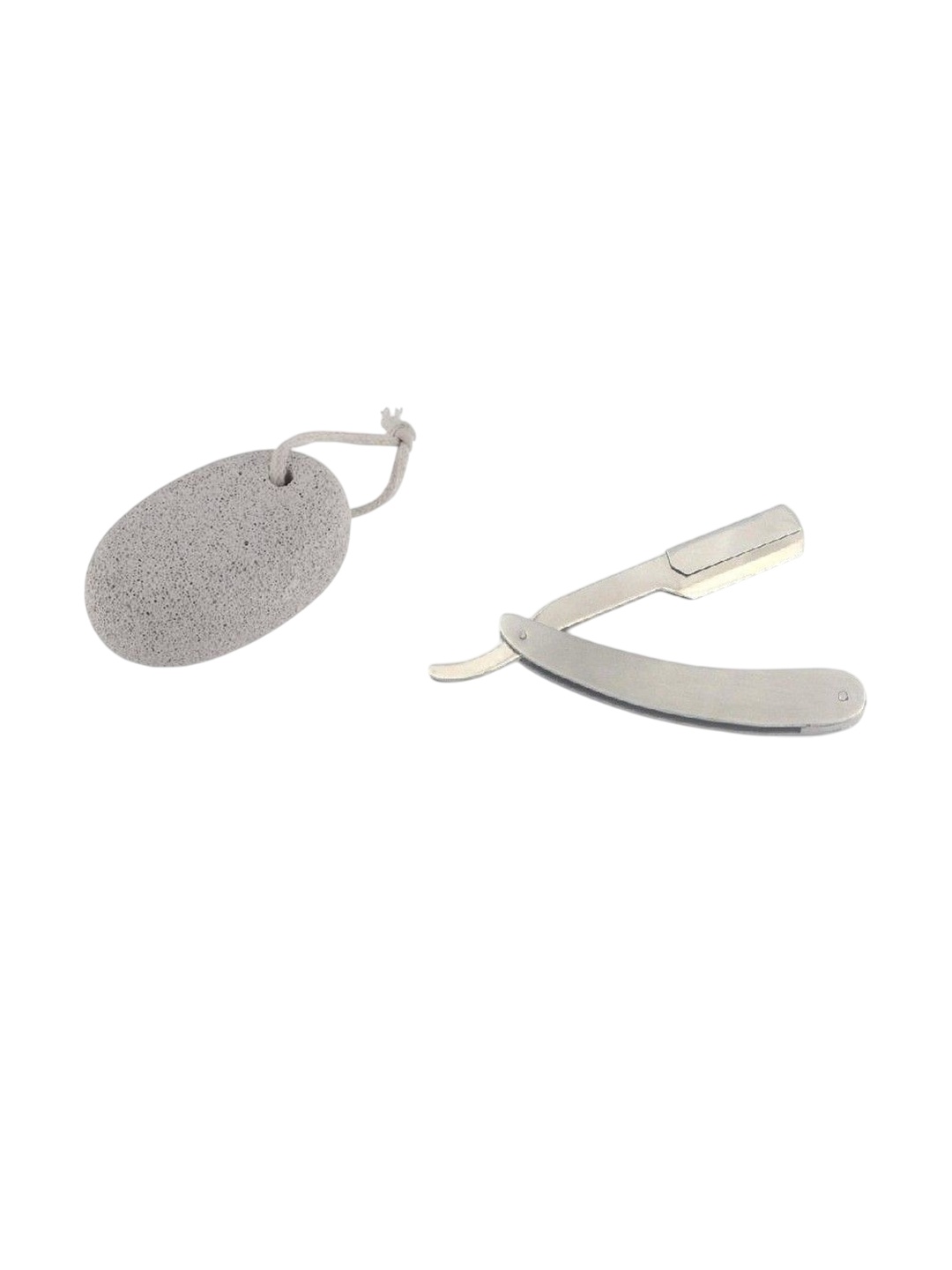 

Lenon Set Of 2 Light Weight Pumice Stone & Steel Razor, Grey