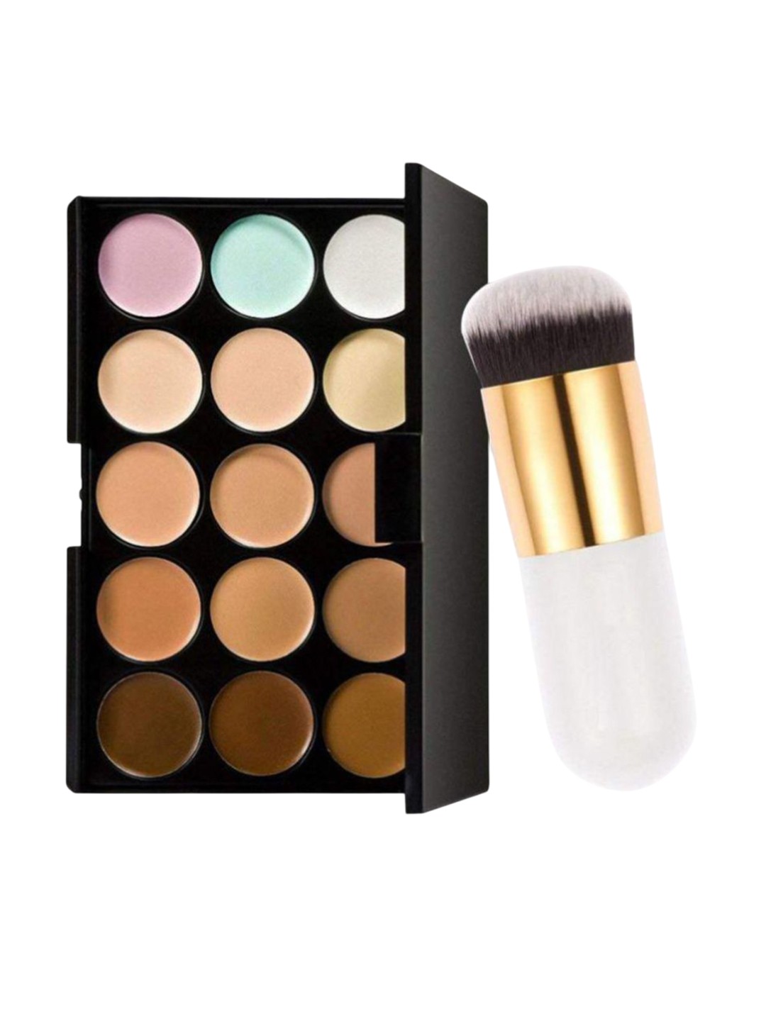 

Lenon Set Of 2 Long Lasting 15 Color Contour Palette - 20 g With Face Brush, Black