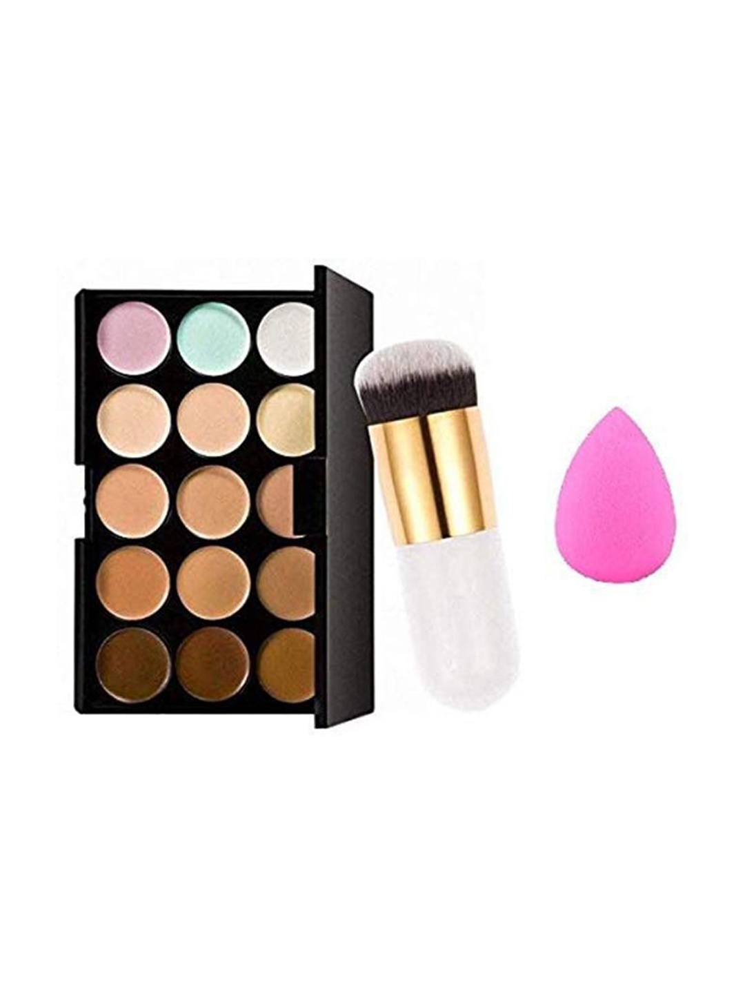

Lenon Pack Of 3 Long Lasting Eyeshadow Palette - 15 g With Brush & Blender, Black