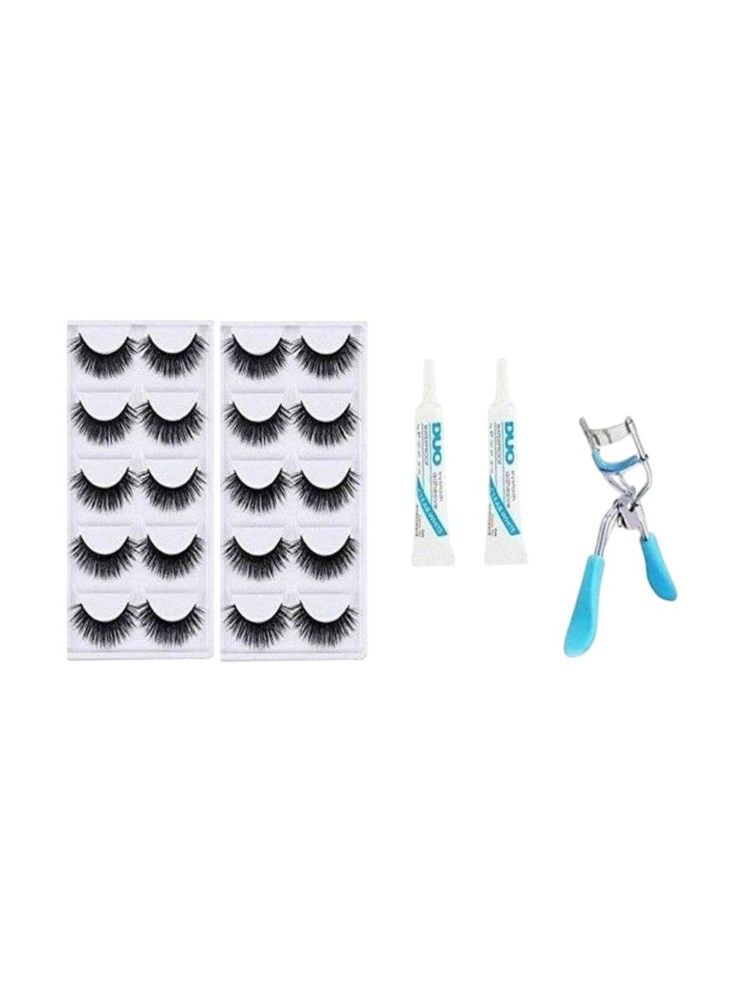 

Lenon Set Of 13 False Eyelashes With Curler & Glue, Black