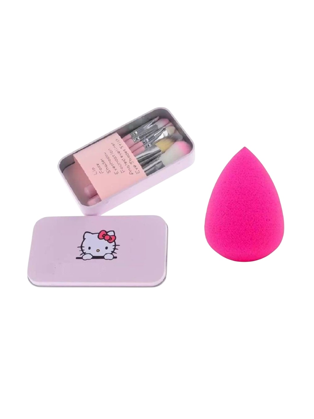

Lenon Set Of 7 Make Up Brushes With Blender, Pink