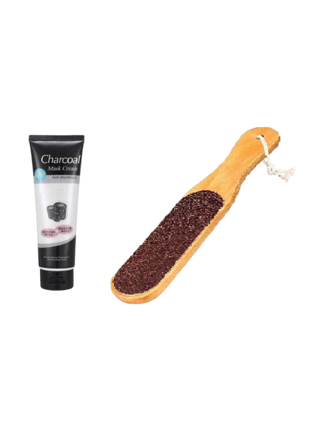 

Lenon Set Of 2 Charcoal Face Mask With Double Sided Wooden Scrubber, Black