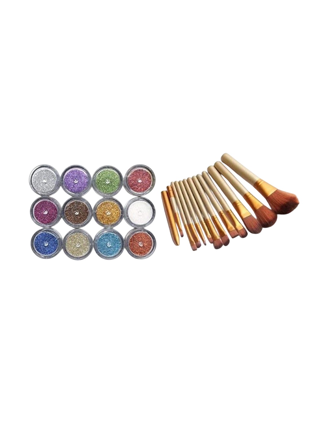 

Lenon Set Of 13 Eyeshadow Glitter Powder With Makeup Brush Set, Blue