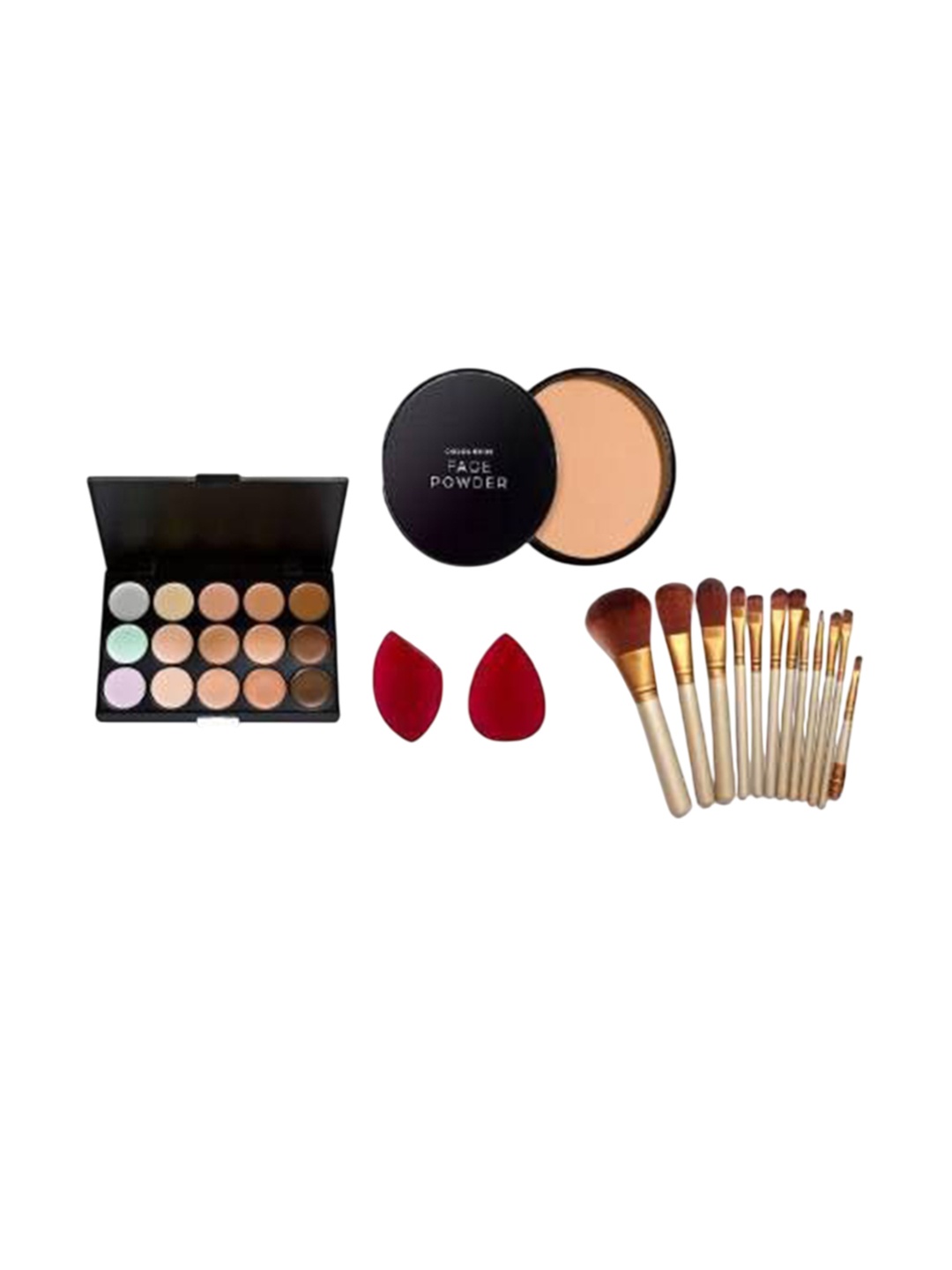 

Lenon Set Of 16 Long Lasting Color Contour Kit With Compact Powder, Blenders & Brushes, Beige