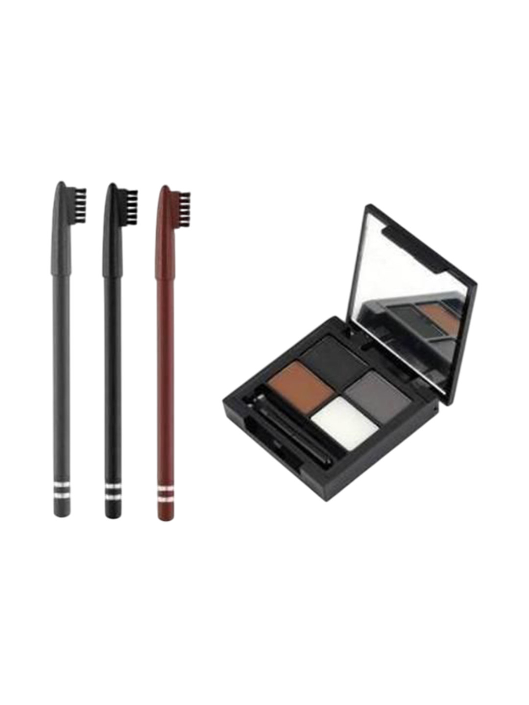 

Lenon Set of 4 Shades Eyebrow Pallet with Eyebrow Pencils, Black