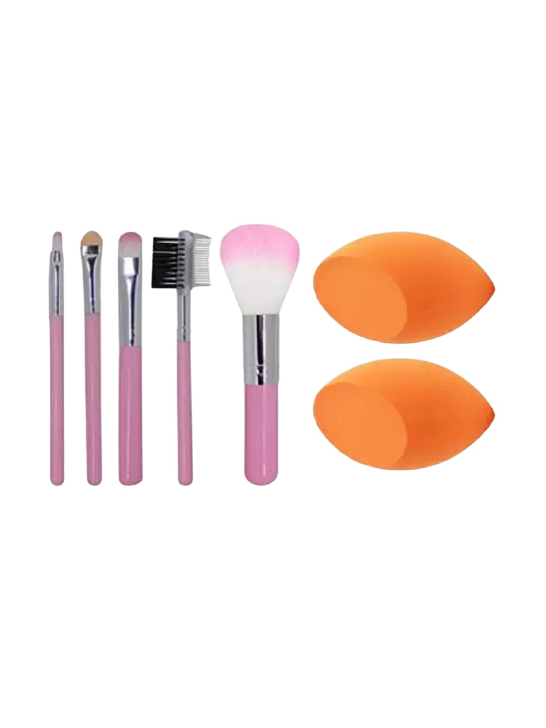 

Lenon Set Of 7 Make Up Brush Set With Blenders, Pink