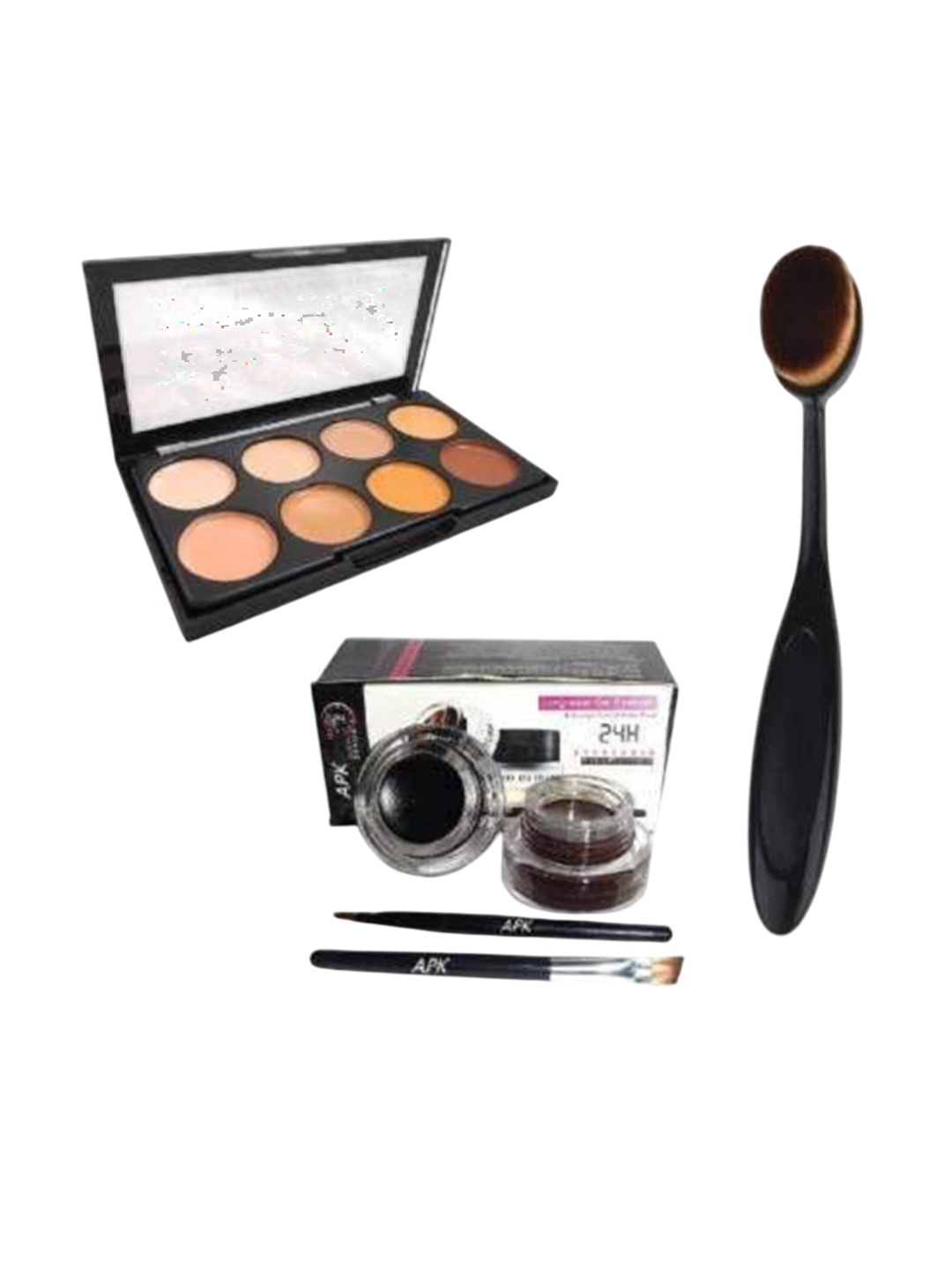 

Lenon Set Of 4 Concealer Palette, Gel Eyeliner & Foundation Brush, Multi