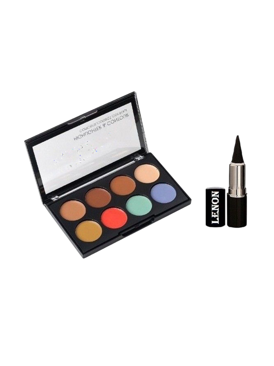 

Lenon Set Of 2 Contour Palette & Long Lasting Kajal - Black