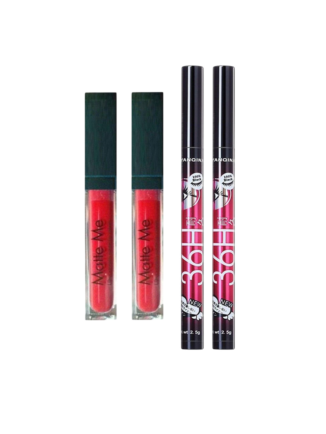 

Lenon Set Of 4 Kajal - 2.5 g & Lipstick, Red