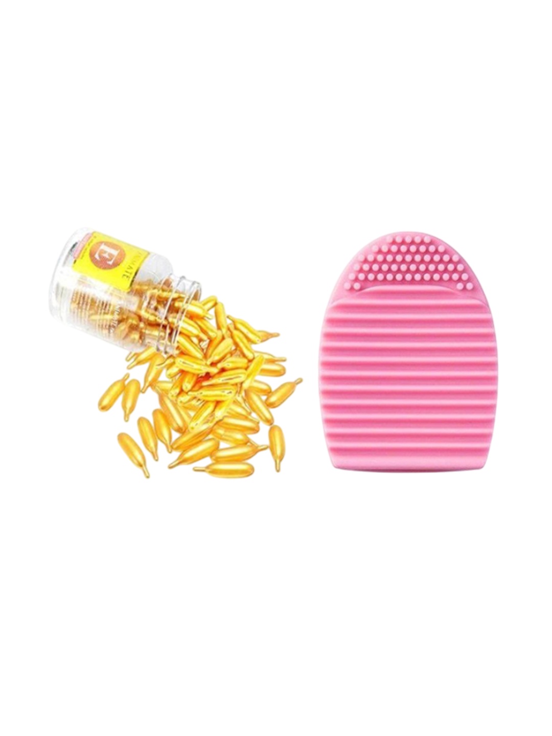 

Lenon Set Of 2 Capsule & Makeup Cleaner Brush, Pink