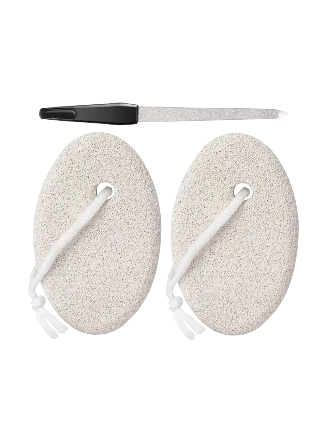 

Lenon Set Of 2 Pumice Stone & Nail Filer, White